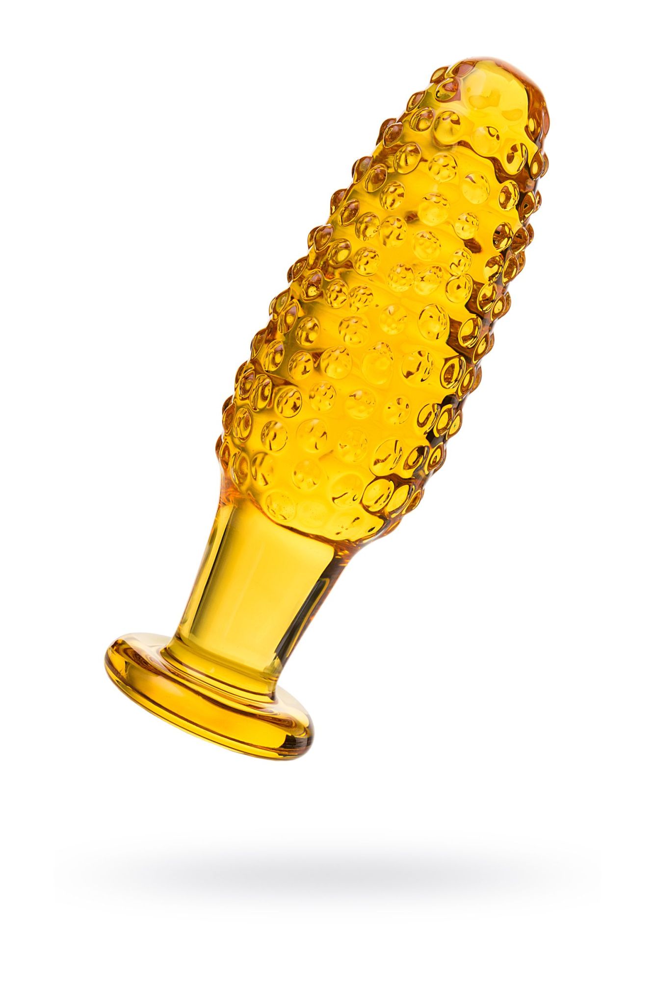 анальная втулка sexus glass, стекло, желтая, 13 см, ø 4 см в России