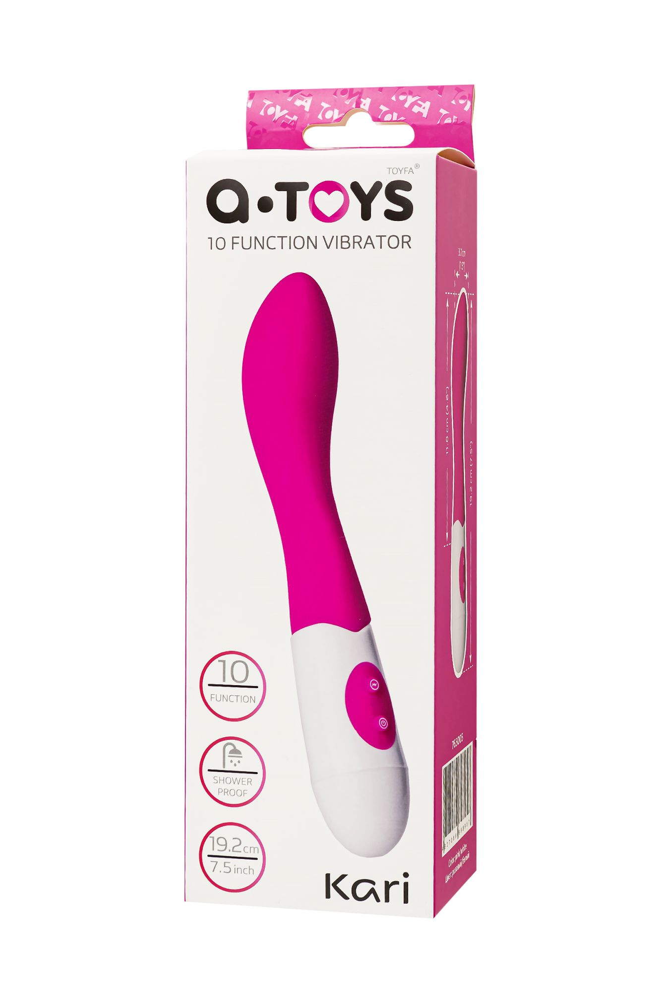 стимулятор точки g toyfa a-toys kari, силикон, розовый, 19,2 см в России