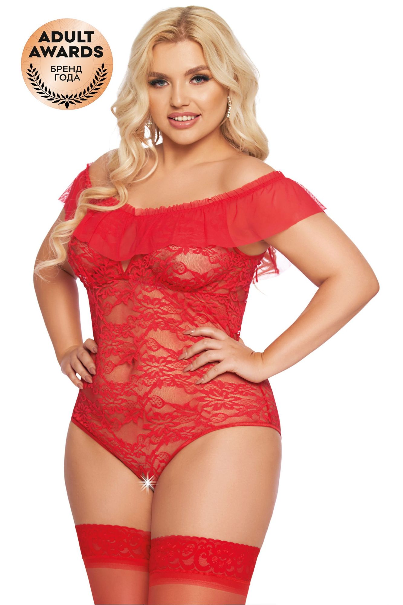 Эротическое боди softline collection kamila, красный, xl в России