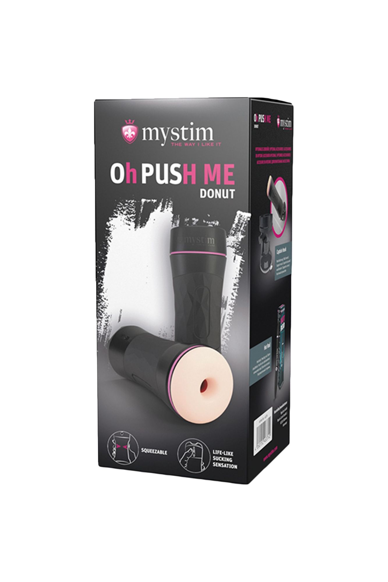 мастурбатор mystim oh push me donut,tpe, телесный, 21,5 см в России