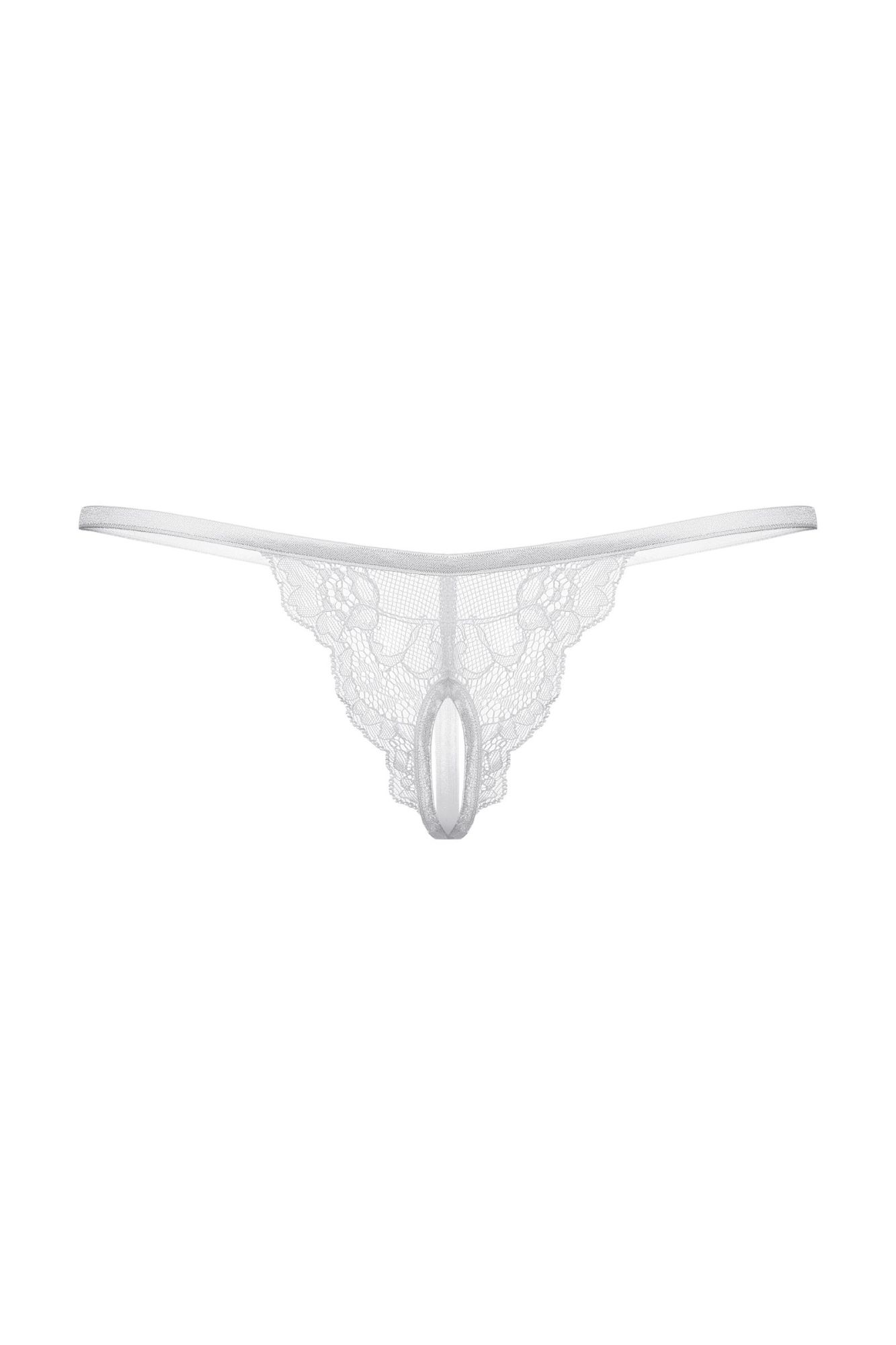 Эротическое стринги кружевные открытые softline collection, белый, s/l в России
