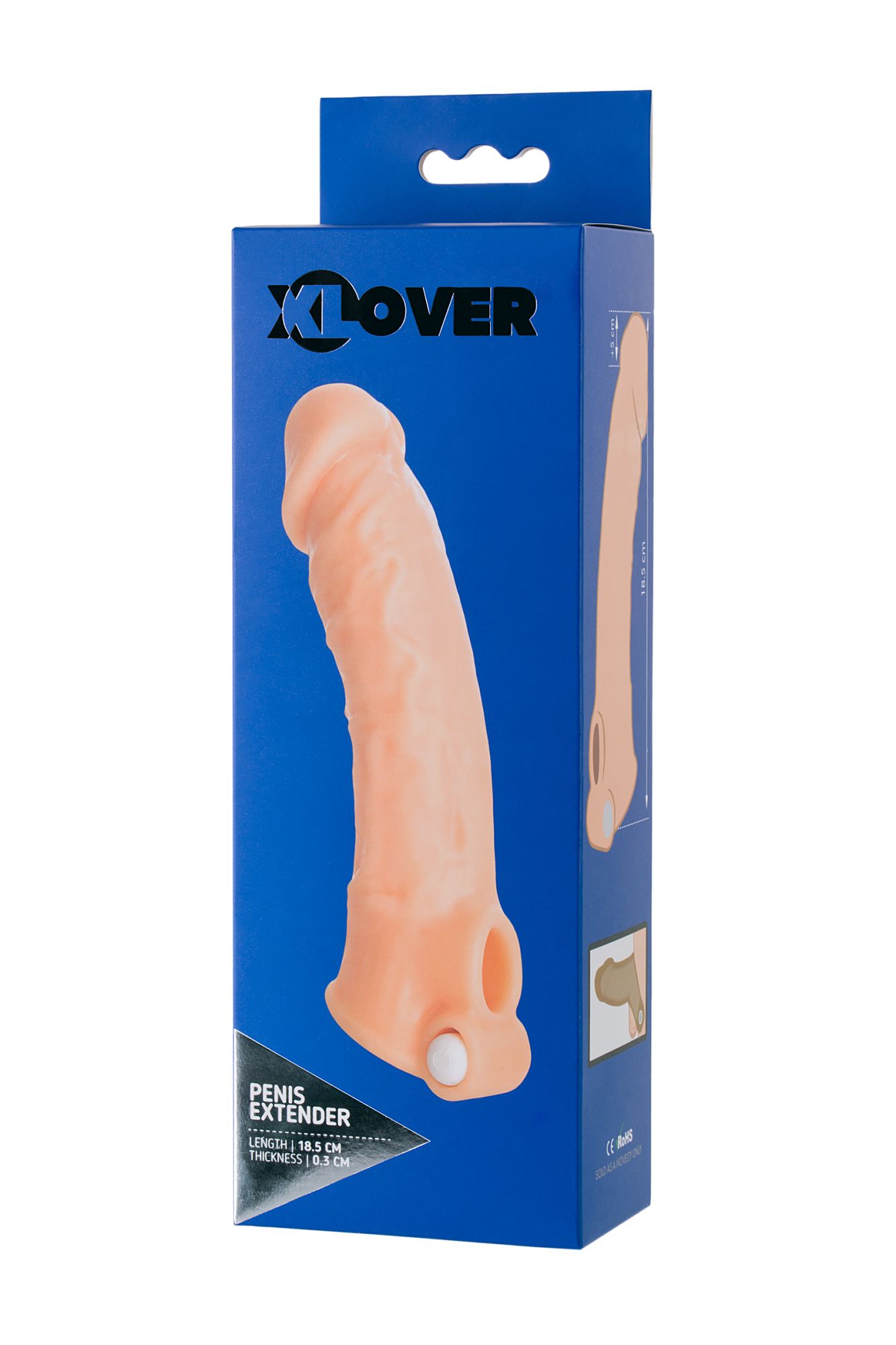 насадка toyfa xlover, для увеличения размеров с вибрацией, tpr, телесный, 18,5 см в России