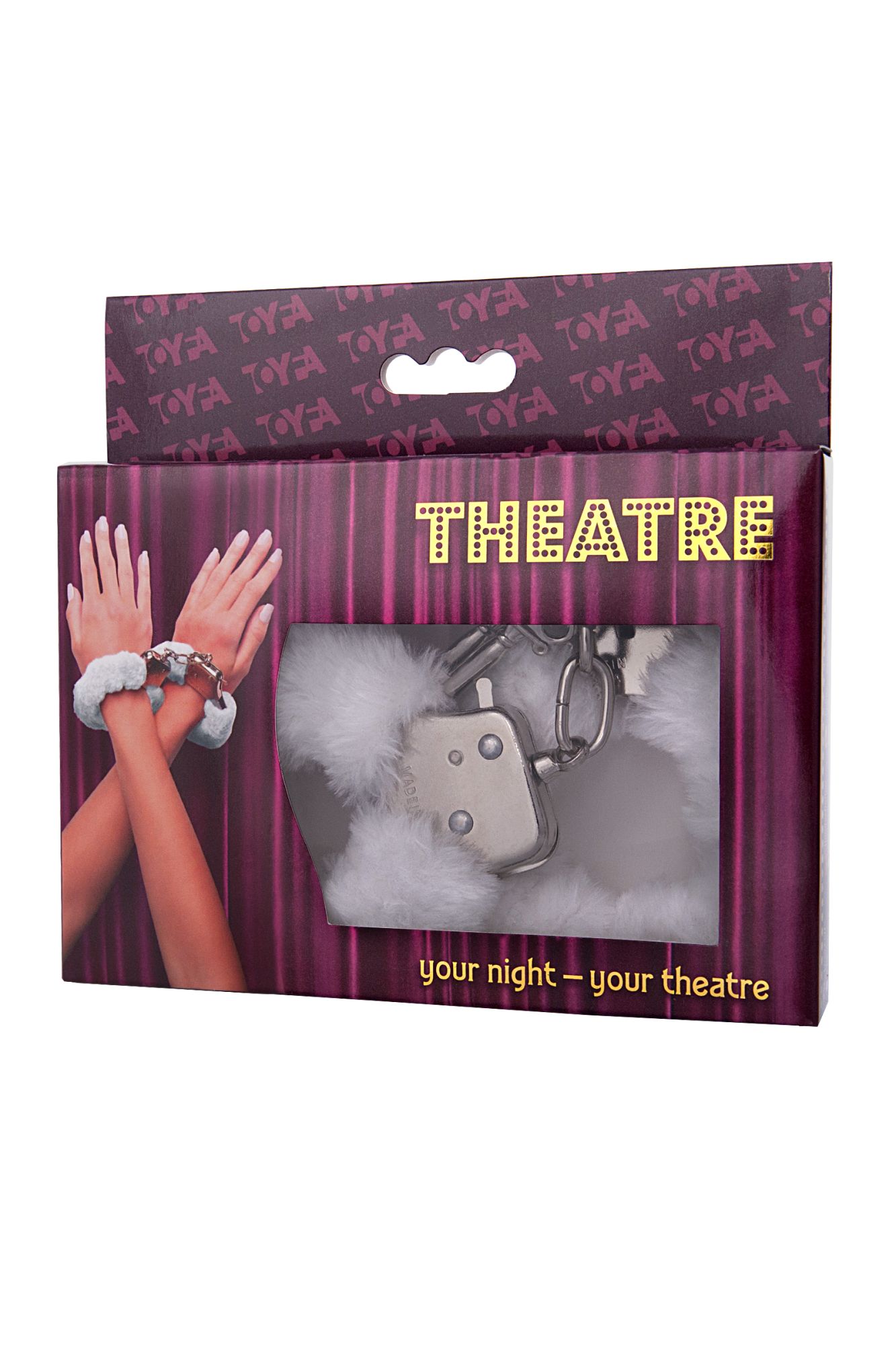 наручники toyfa theatre, меховые, белые, 28 см. в России
