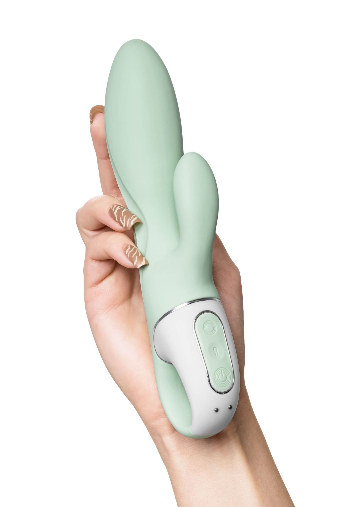 нереалистичный вибратор satisfyer air pump bunny 5, силикон, зеленый, 15 см. в России