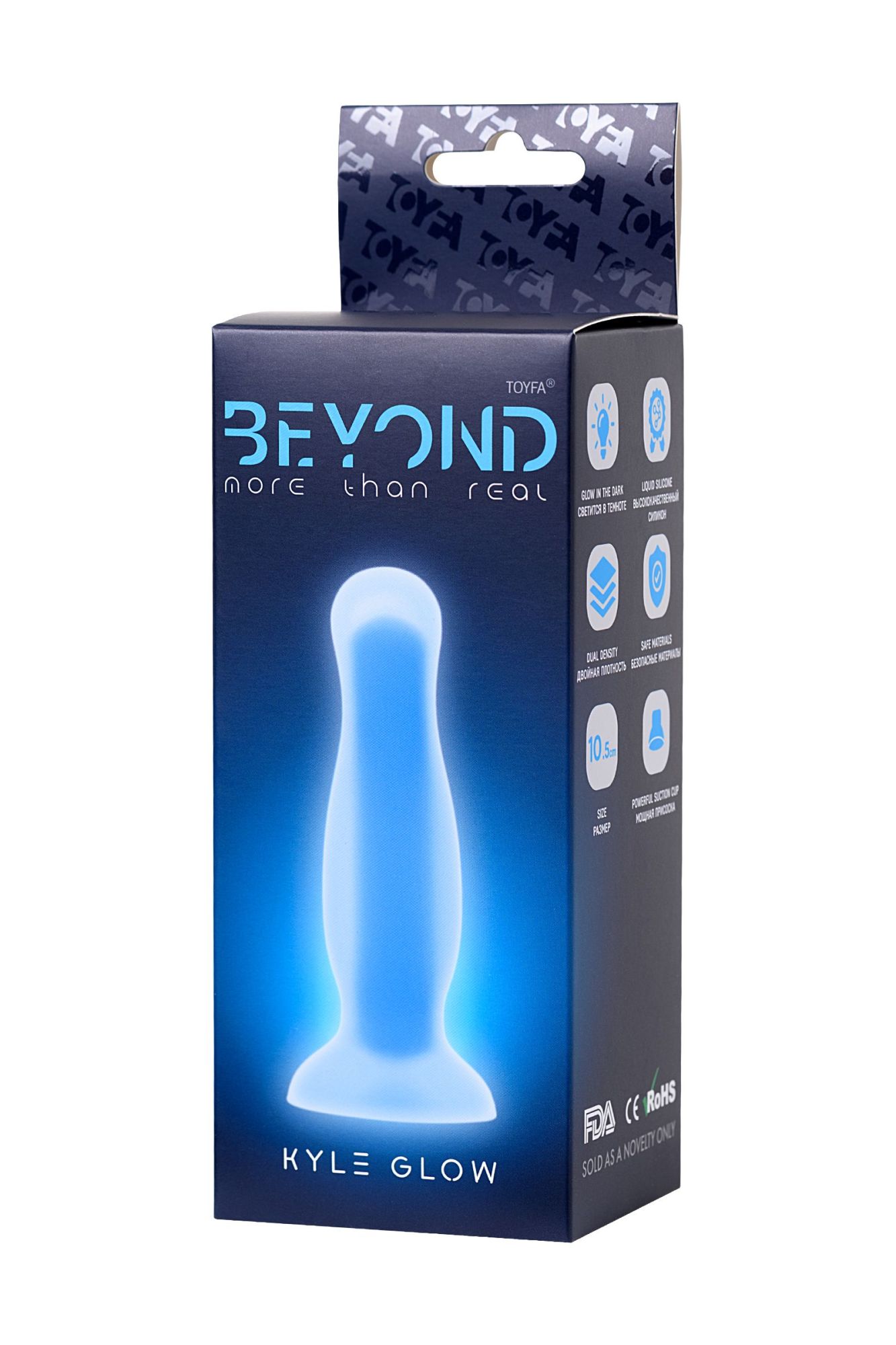 анальная втулка светящаяся в темноте beyond by toyfa kyle glow, силикон, прозрачный, 10 см в России