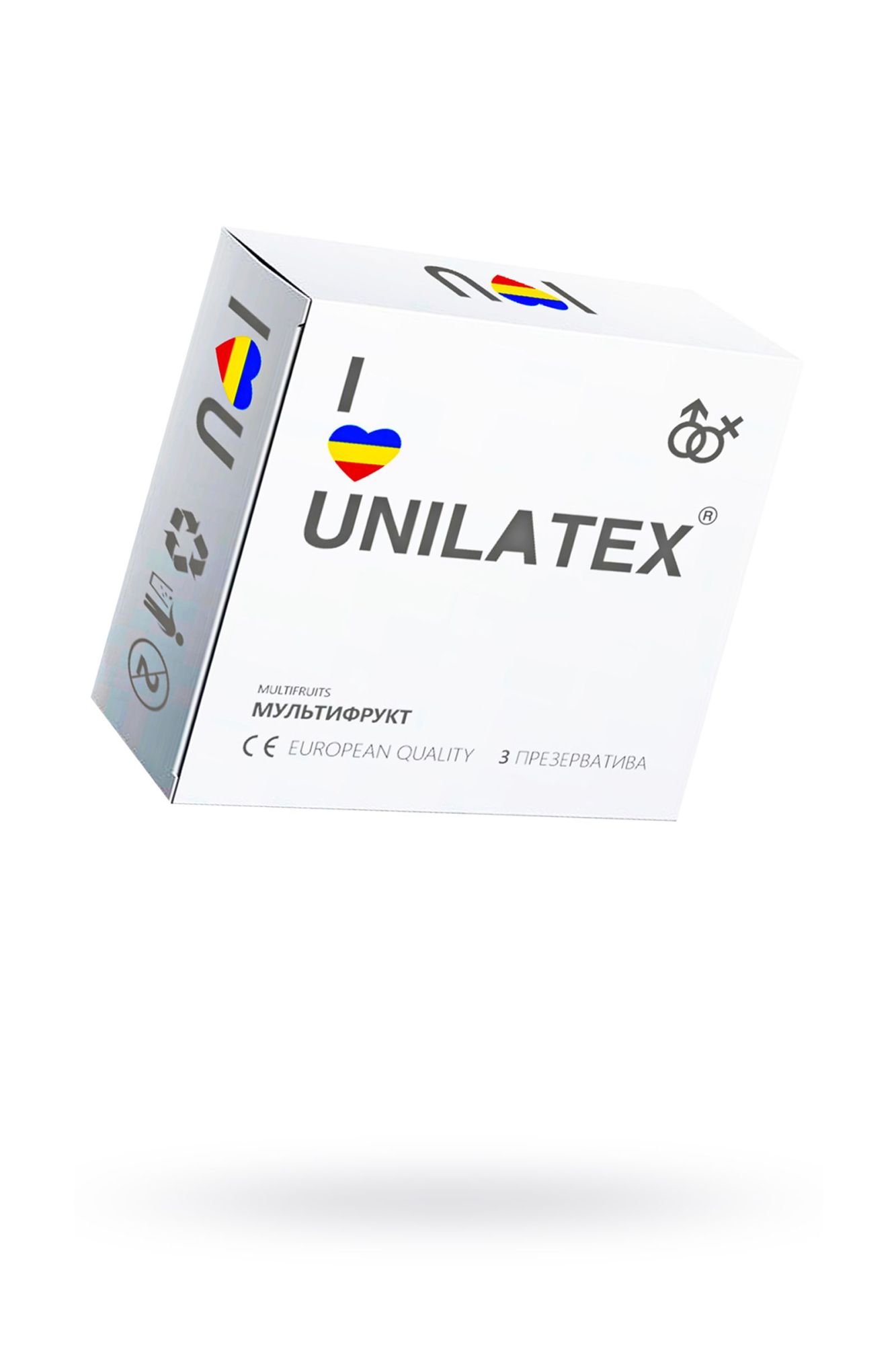 презервативы unilatex, multifrutis, аромат, цветные, 19 см, 5,4 см, 3 шт. в России