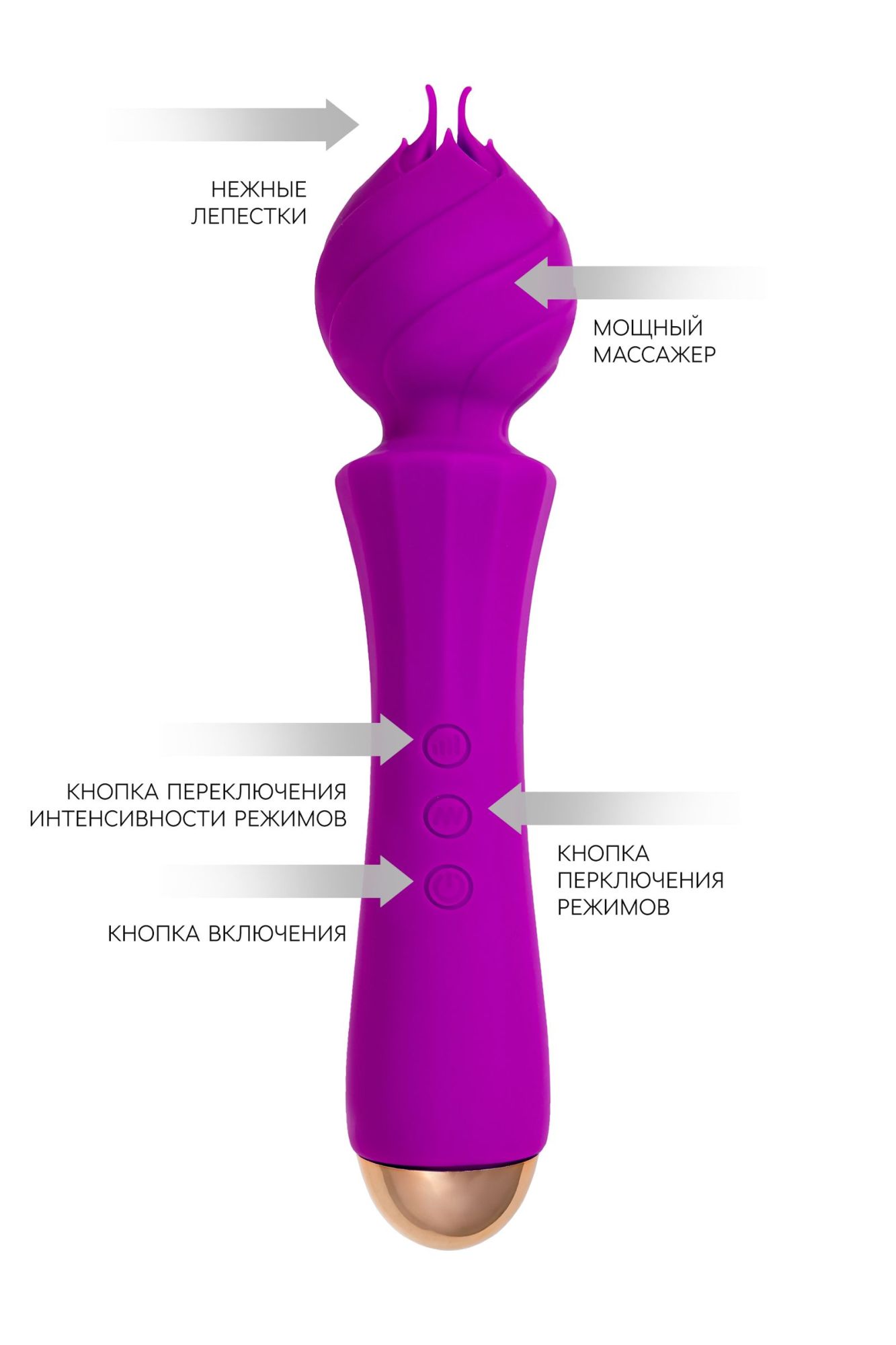 вибратор flovetta by toyfa hyacinth, силикон, фиолетовый, 21,5 см в России
