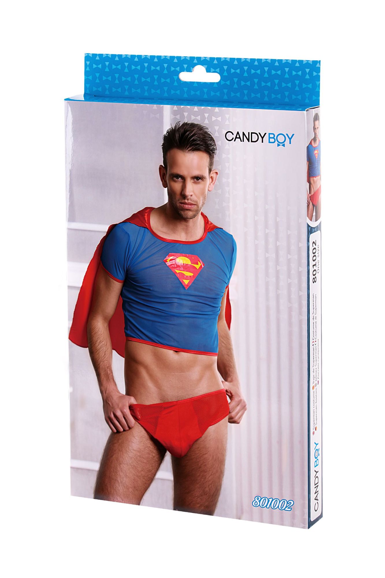 Эротическое костюм супермена candy boy superman (футболка с плащем, трусы), красно-голубой, os в России