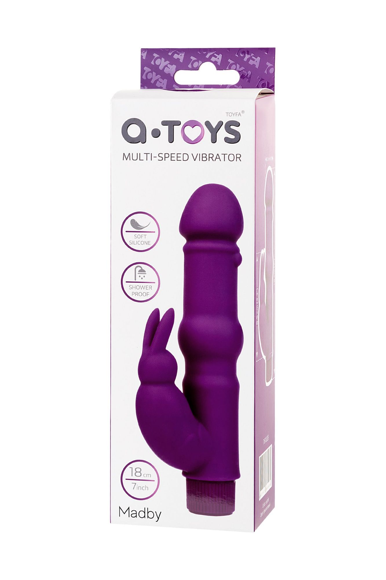 нереалистичный вибратор toyfa a-toys, силикон, фиолетовый, 18 см в России
