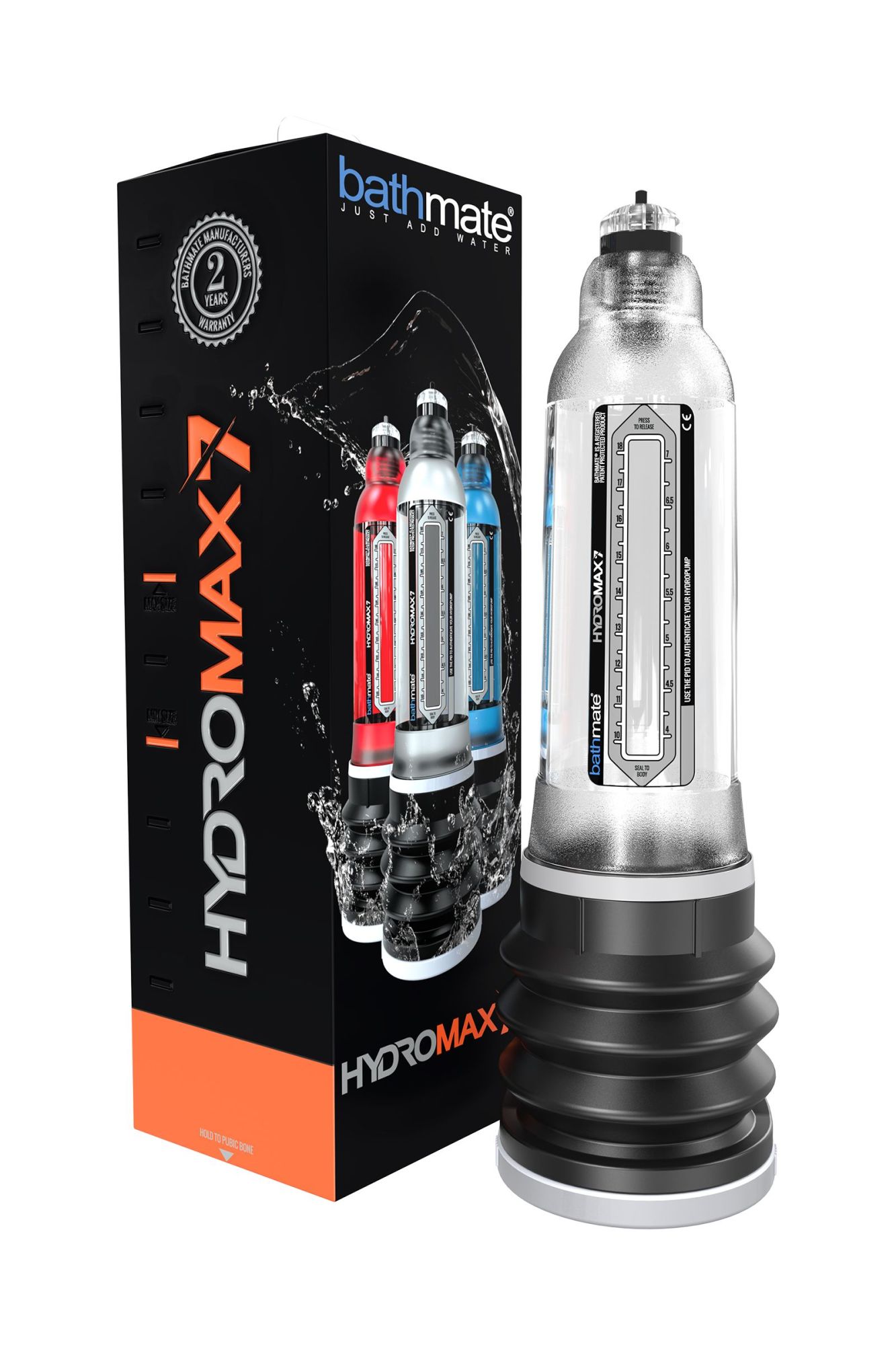 гидропомпа bathmate hydromax7, abs пластик, прозрачная, 30 см (аналог hydromax x30) в России