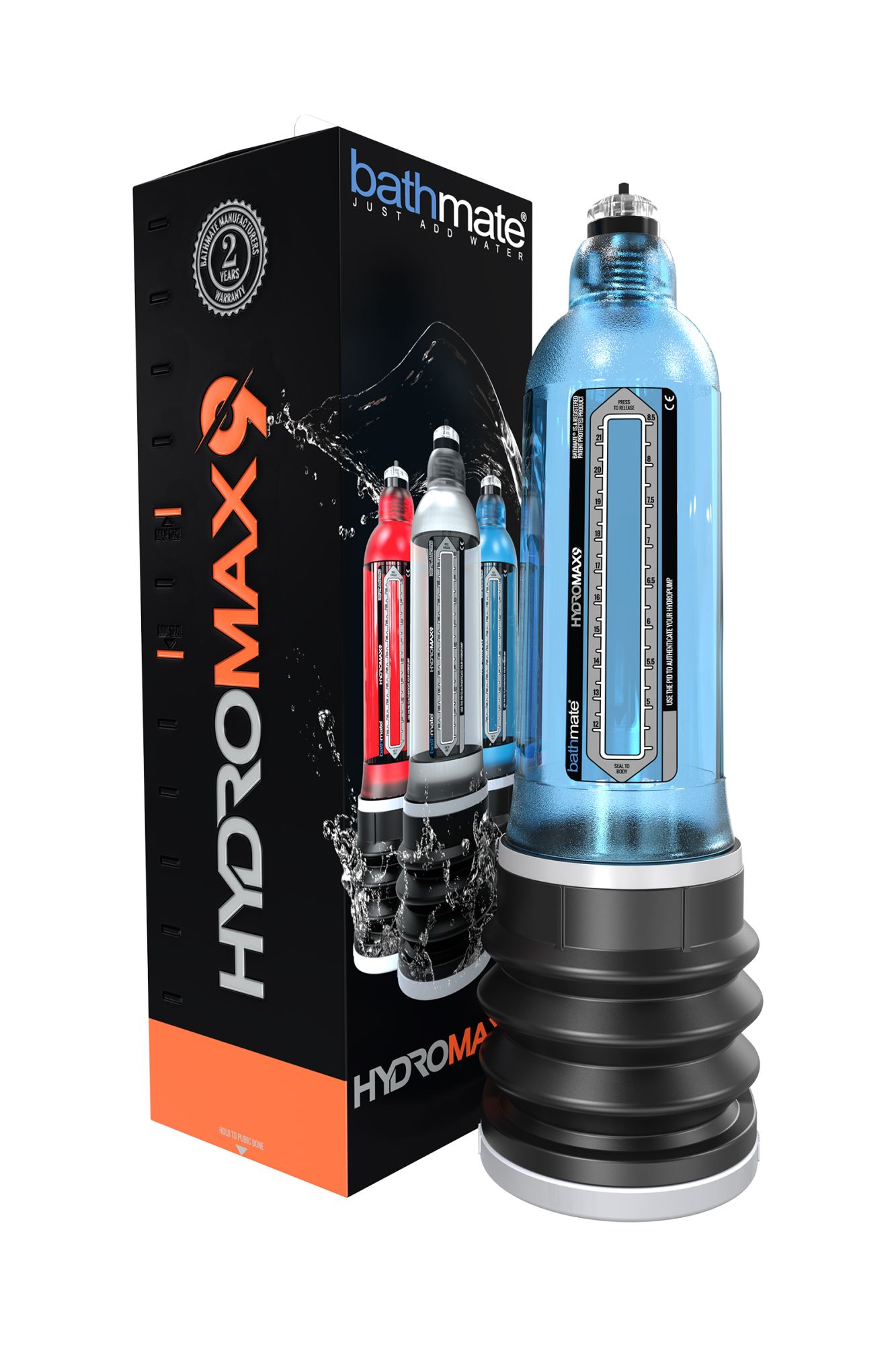 гидропомпа bathmate hydromax9, abs пластик, голубая, 32,5 см (аналог hydromax x40) в России
