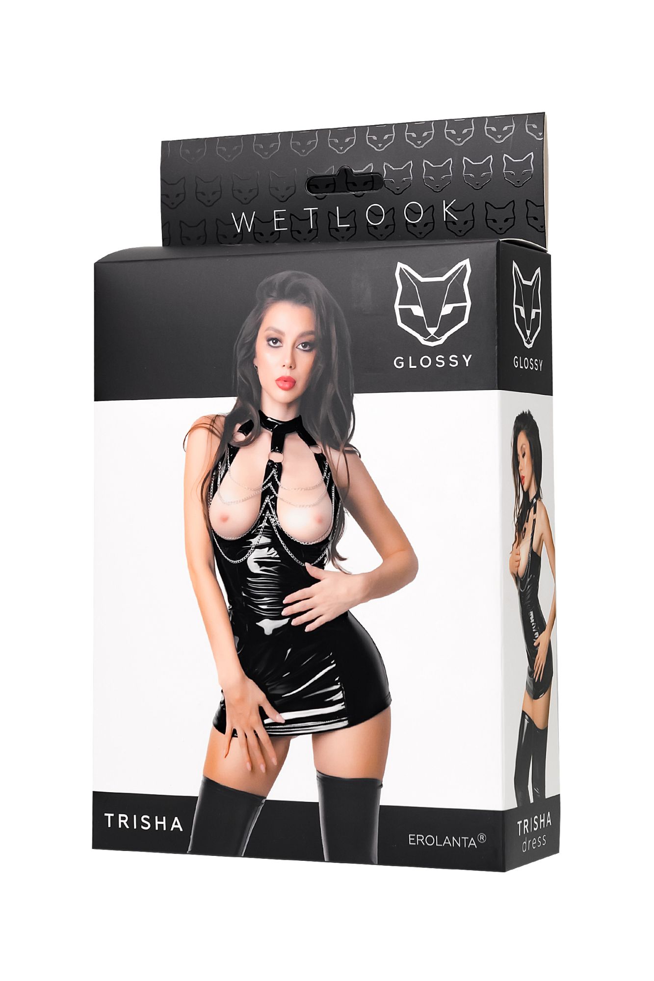 Эротическое платье glossy trisha из материала wetlook, m в России