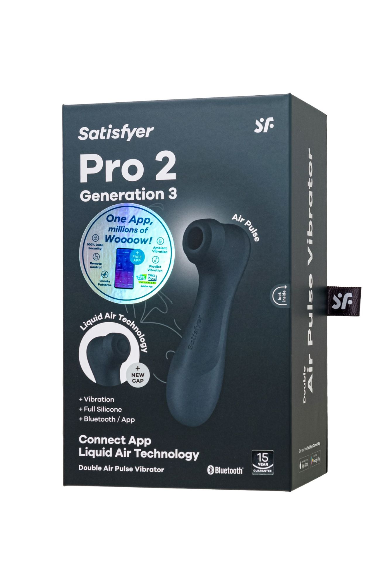 вакуумный стимулятор клитора satisfyer pro 2 generation 3, bluetooth/app, чёрный, 16,4 см в России
