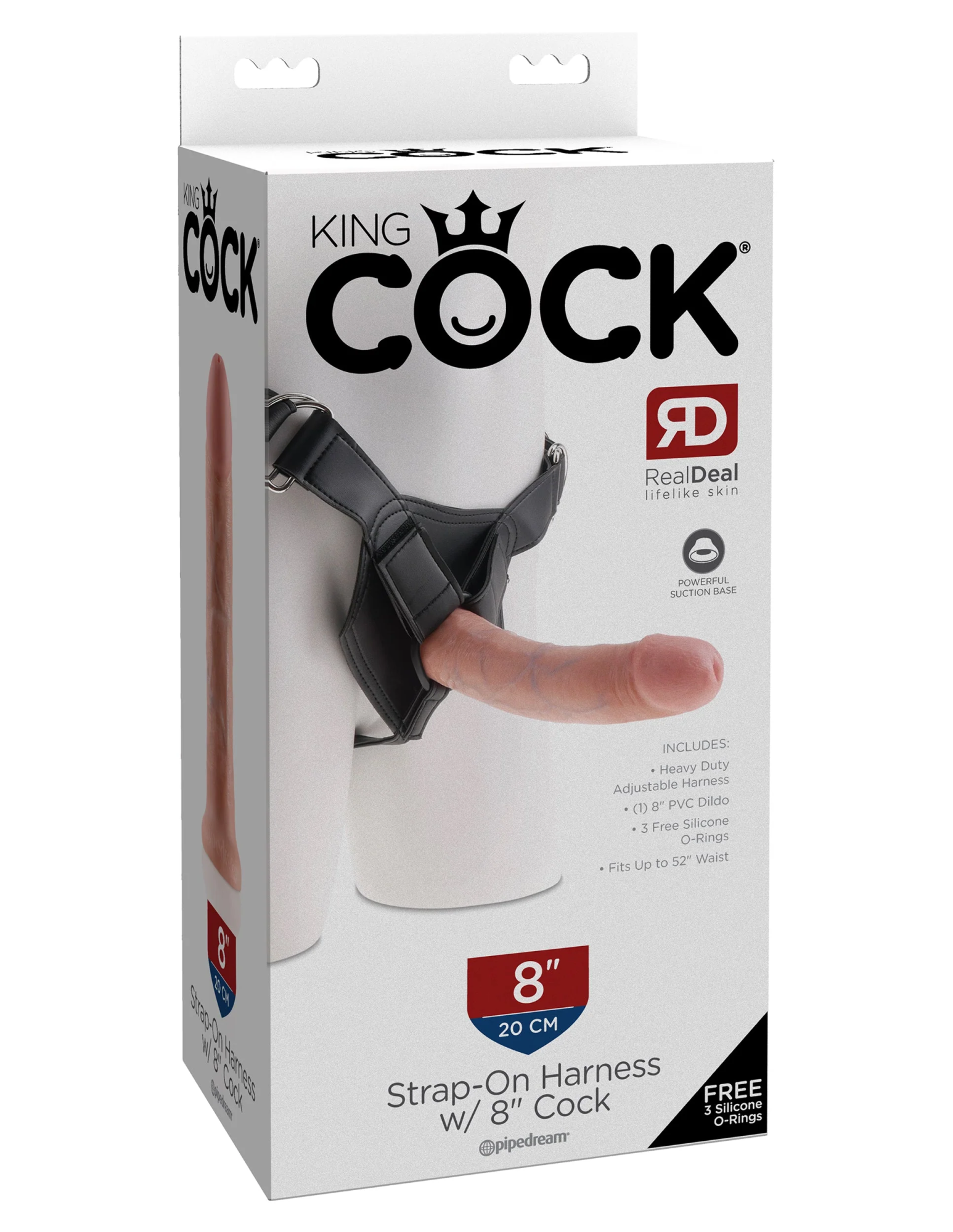 страпон king cock strap on harness with 8" cock - flesh pipedream 562321pd в России