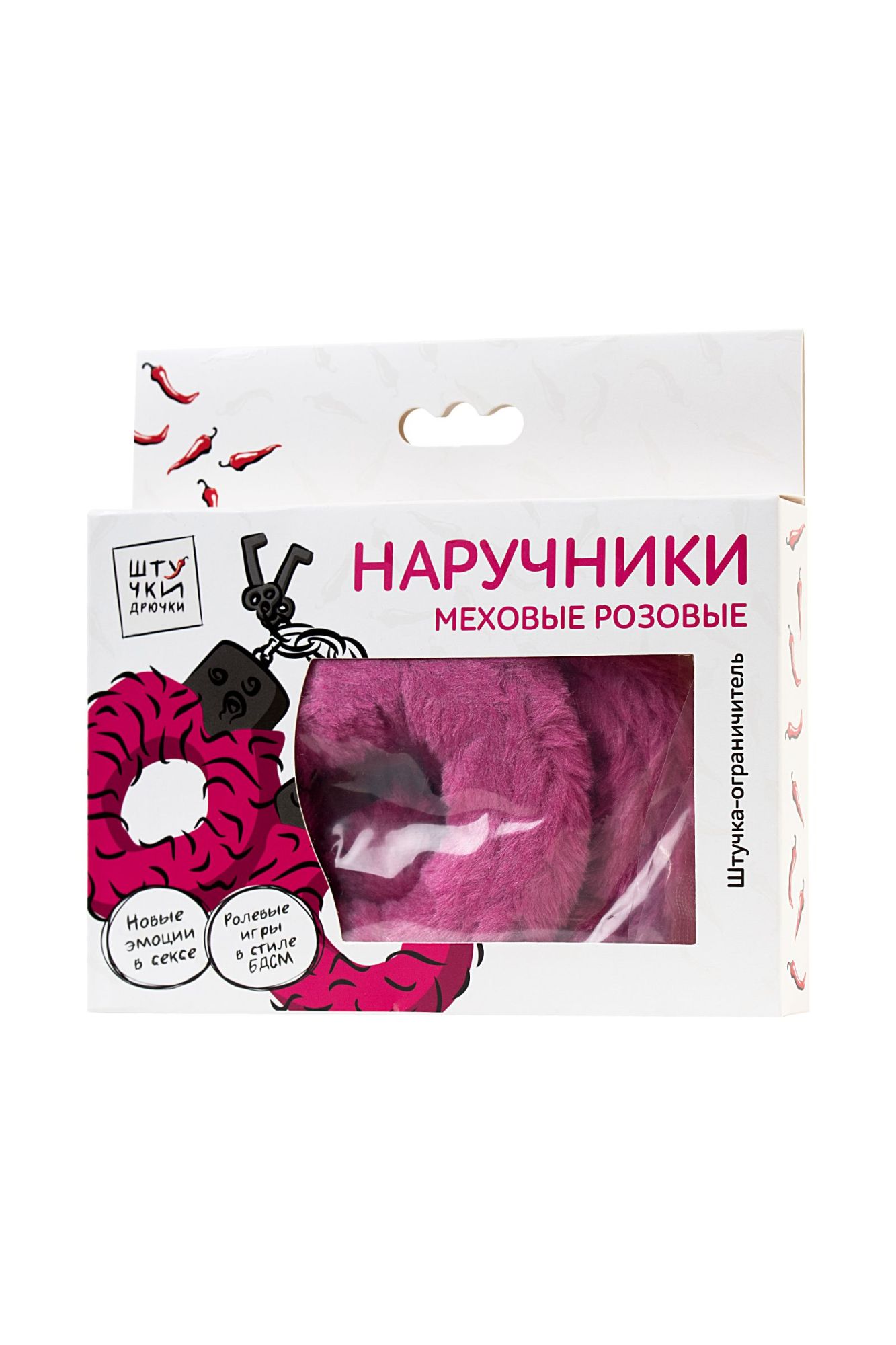 наручники штучки-дрючки, меховые, розовые в России