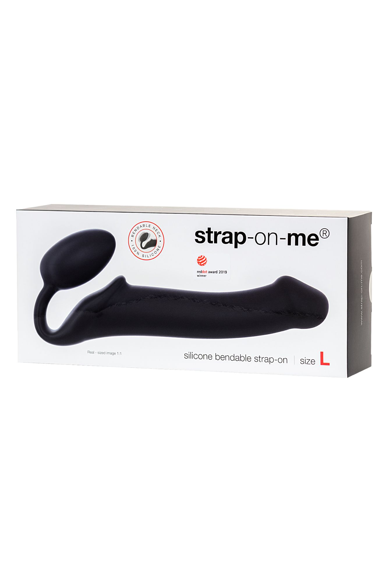 безремневой нереалистичный страпон strap-on-me, l, силикон, черный, 25 см в России
