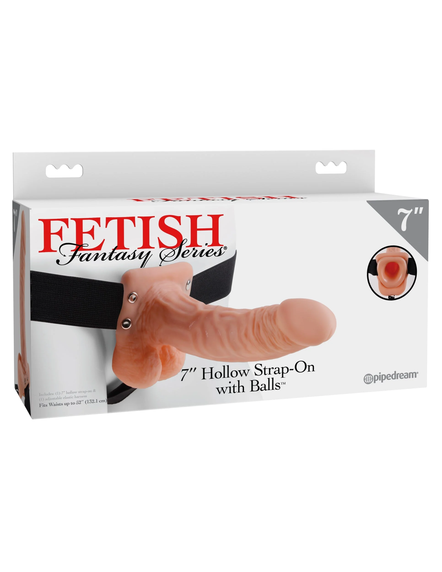 страпон fetish fantasy series 7" hollow strap-on with balls - flesh/black pipedream 337321pd в России