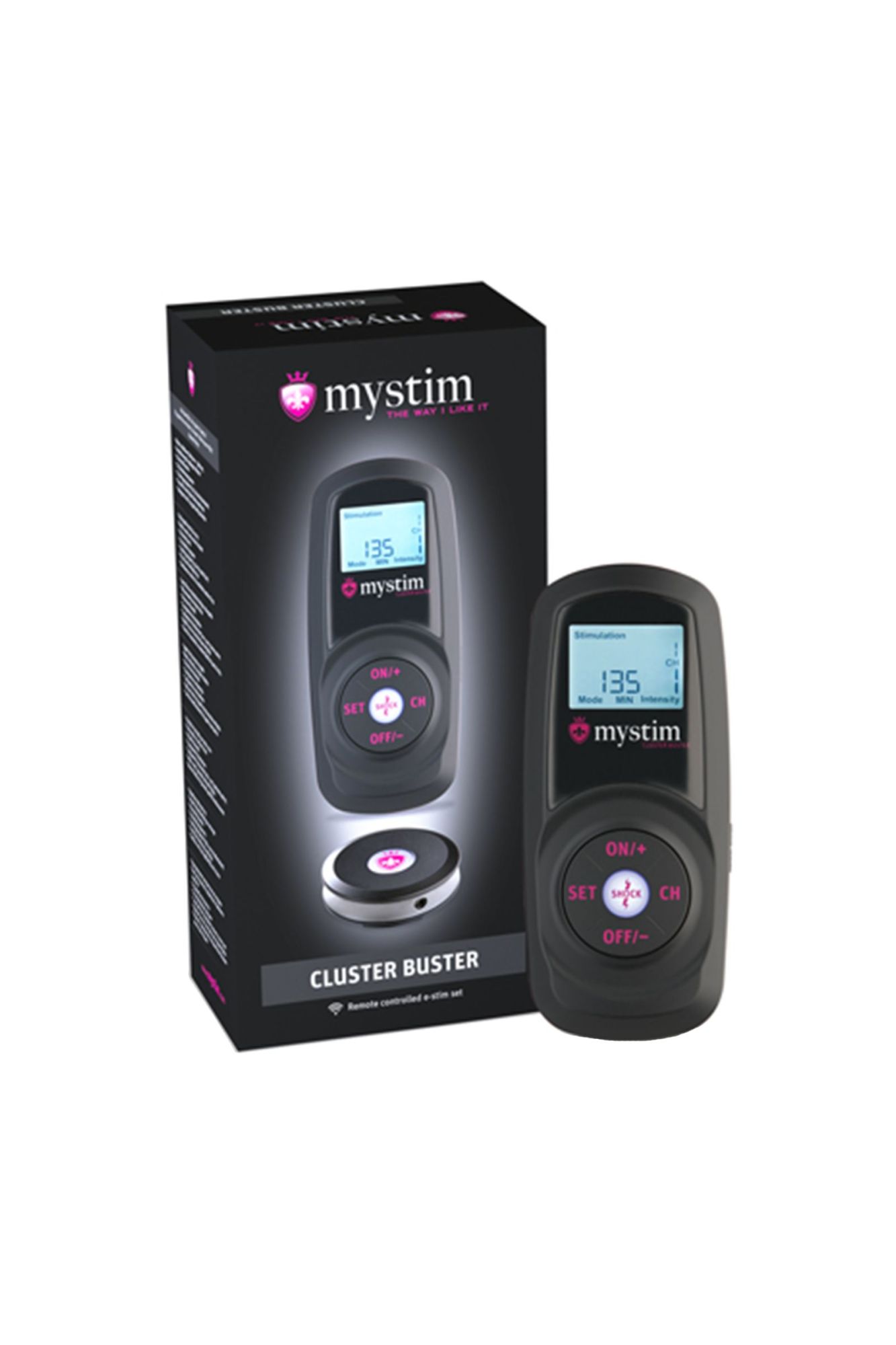 источник импульсов mystim cluster buster, пульт ду, digital, 12 программ, черный в России