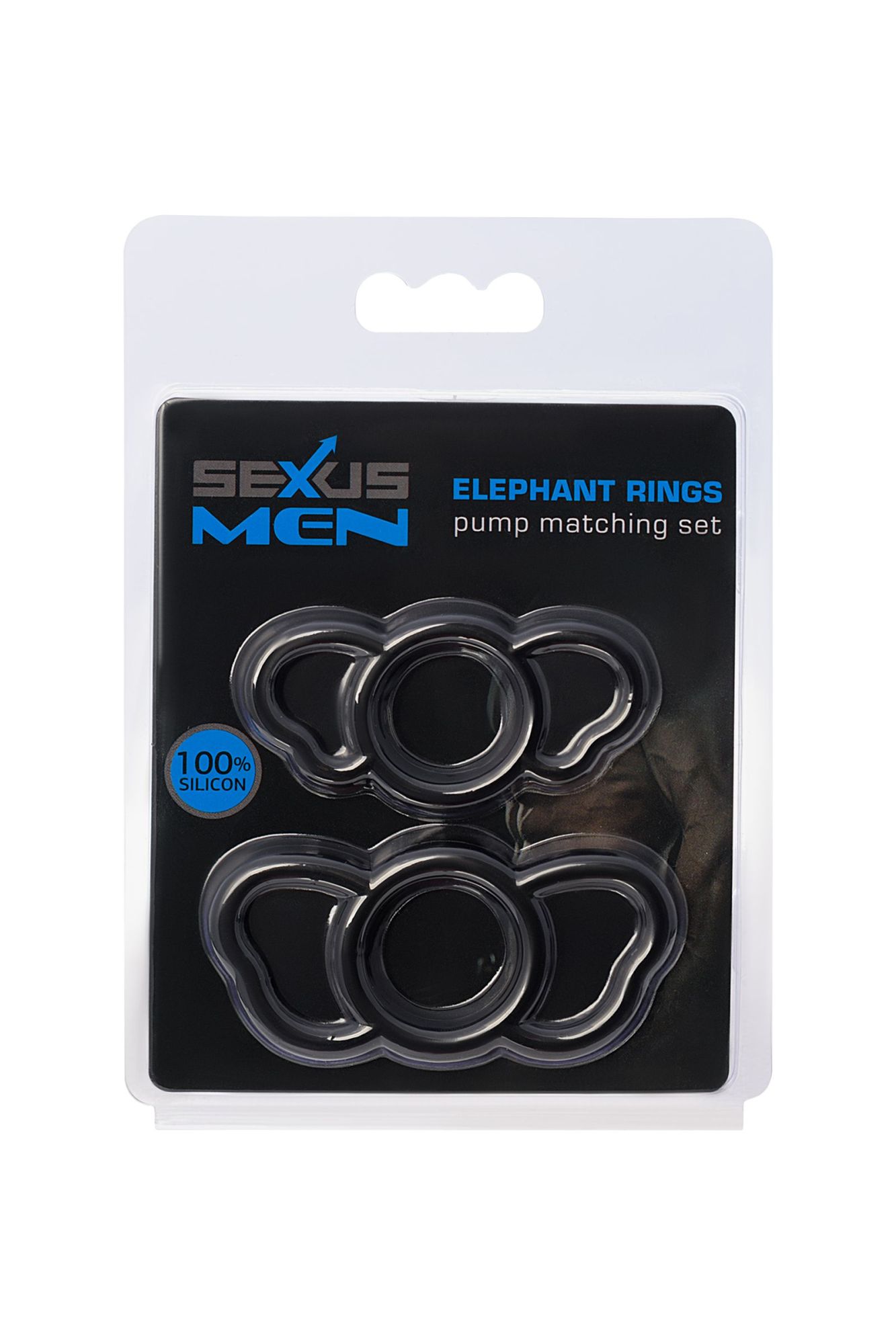набор эрекционных колец sexus men elephant rings, силикон, чёрный в России