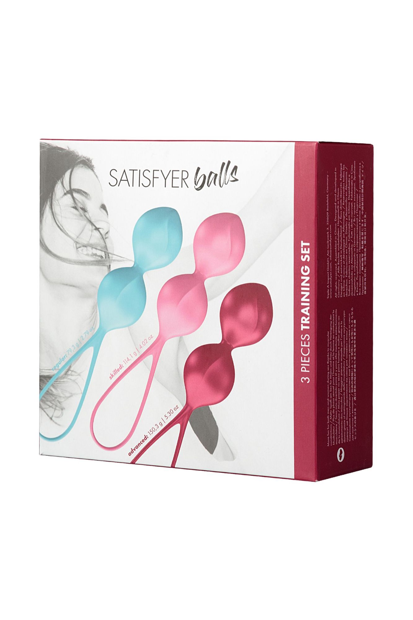 набор вагинальных шариков satisfyer  balls c03 double, силикон, ассорти, ø 3 см. в России