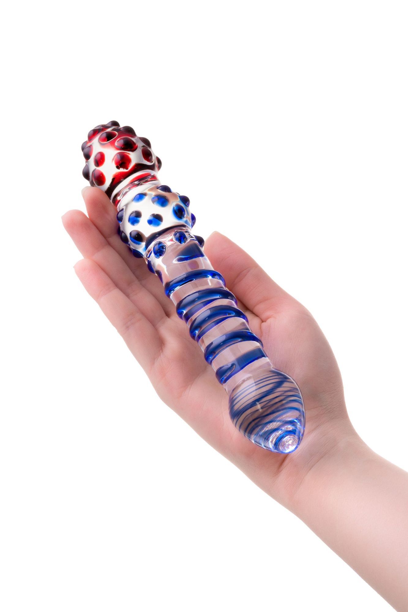 двусторонний фаллоимитатор sexus glass, стекло, прозрачный, 20,5 см в России