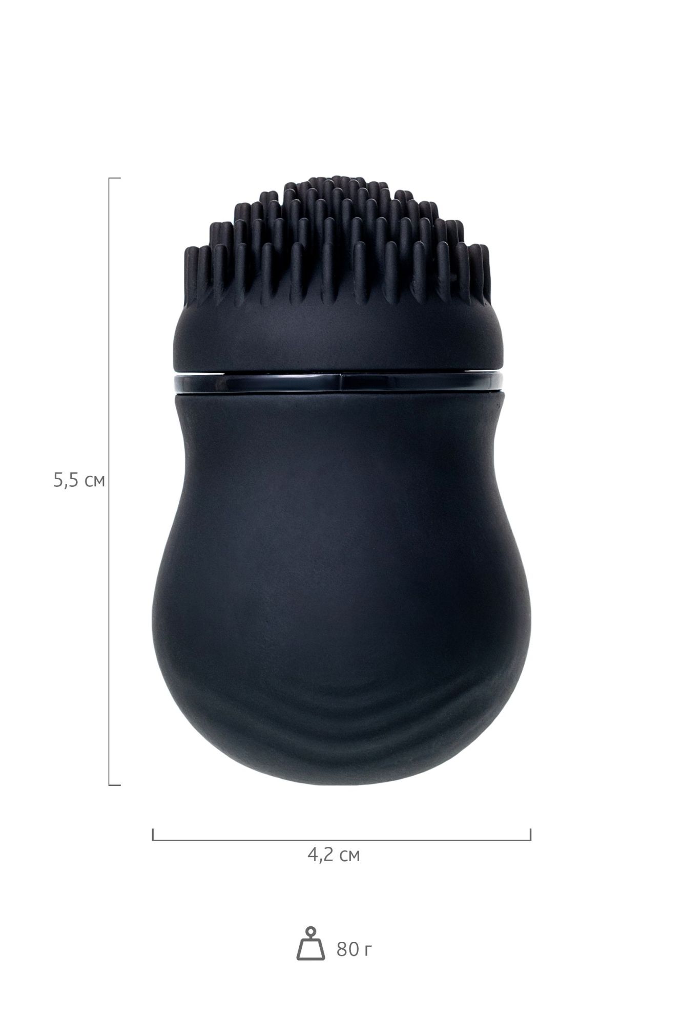 стимулятор клитора ppp curu-curu brush roter, abs-пластик, черный, 5,5 см в России