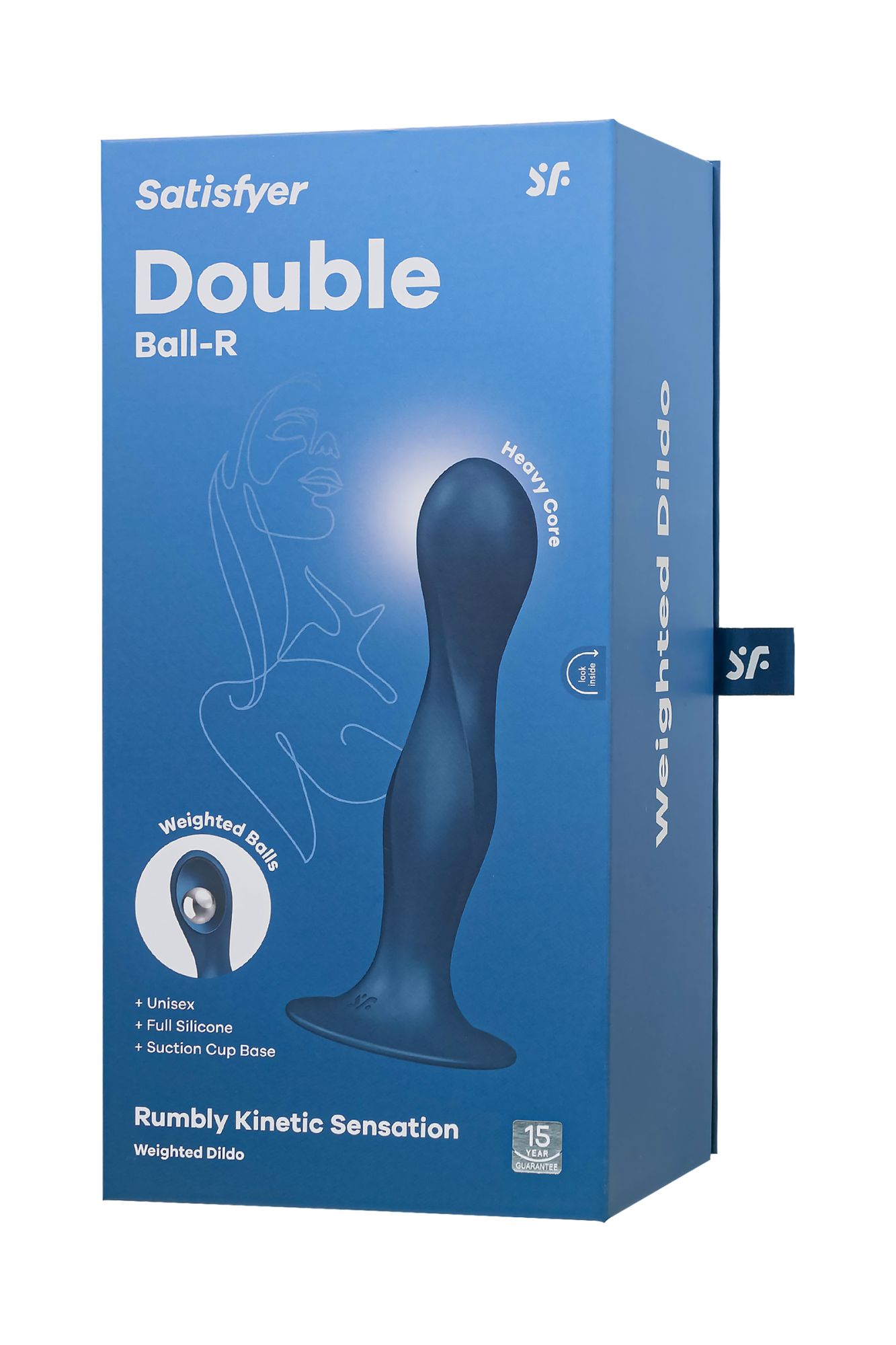 фаллоимитатор satisfyer double ball-r, силикон, синий, 18 см в России