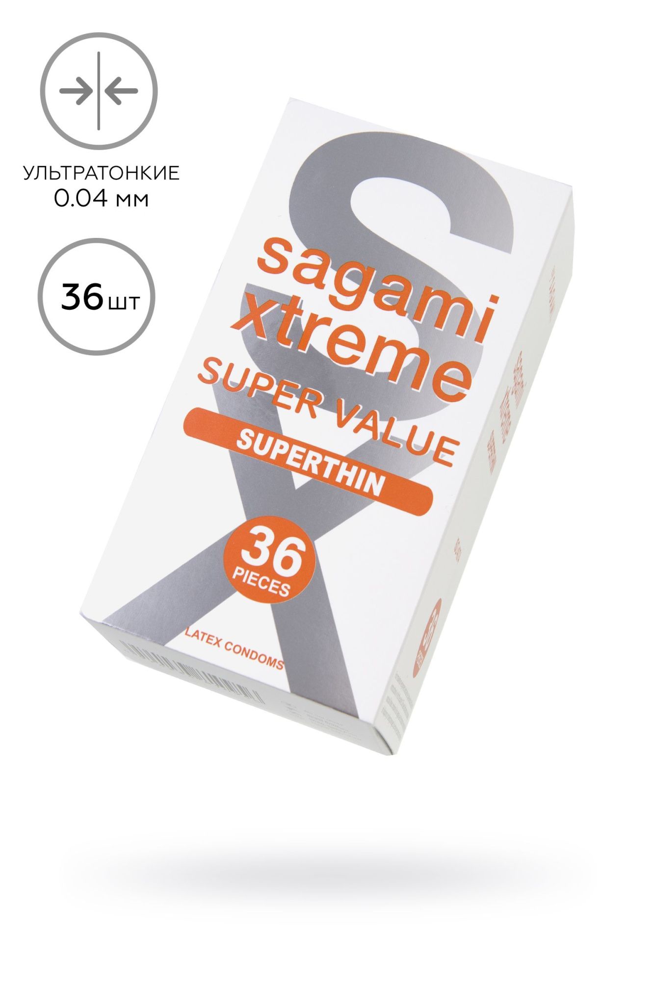 презервативы sagami, xtreme, 0.04, латекс, 19 см, 5,4 см, 36 шт. в России