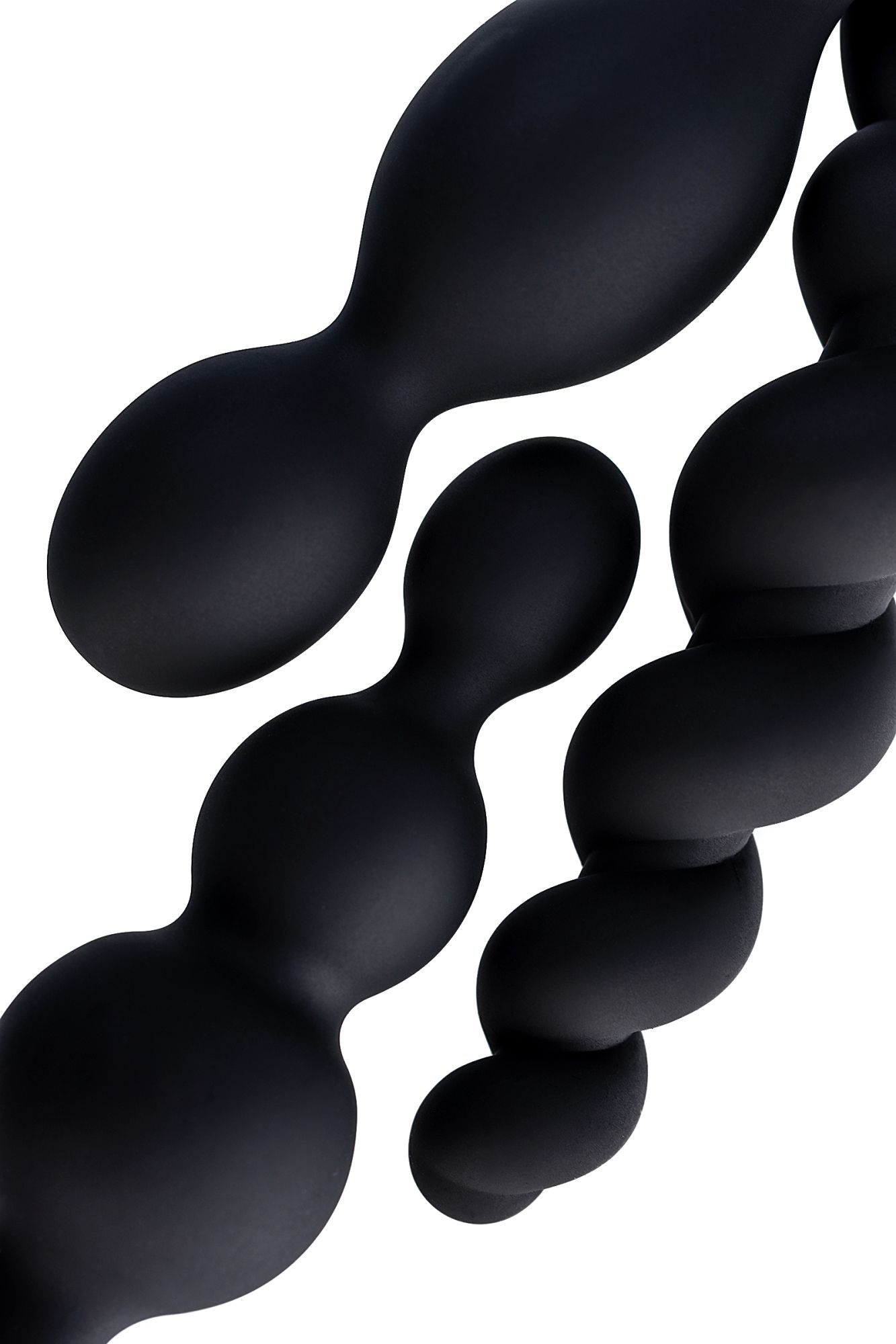 набор анальных плагов satisfyer, силикон, чёрный, 13,5 см. в России