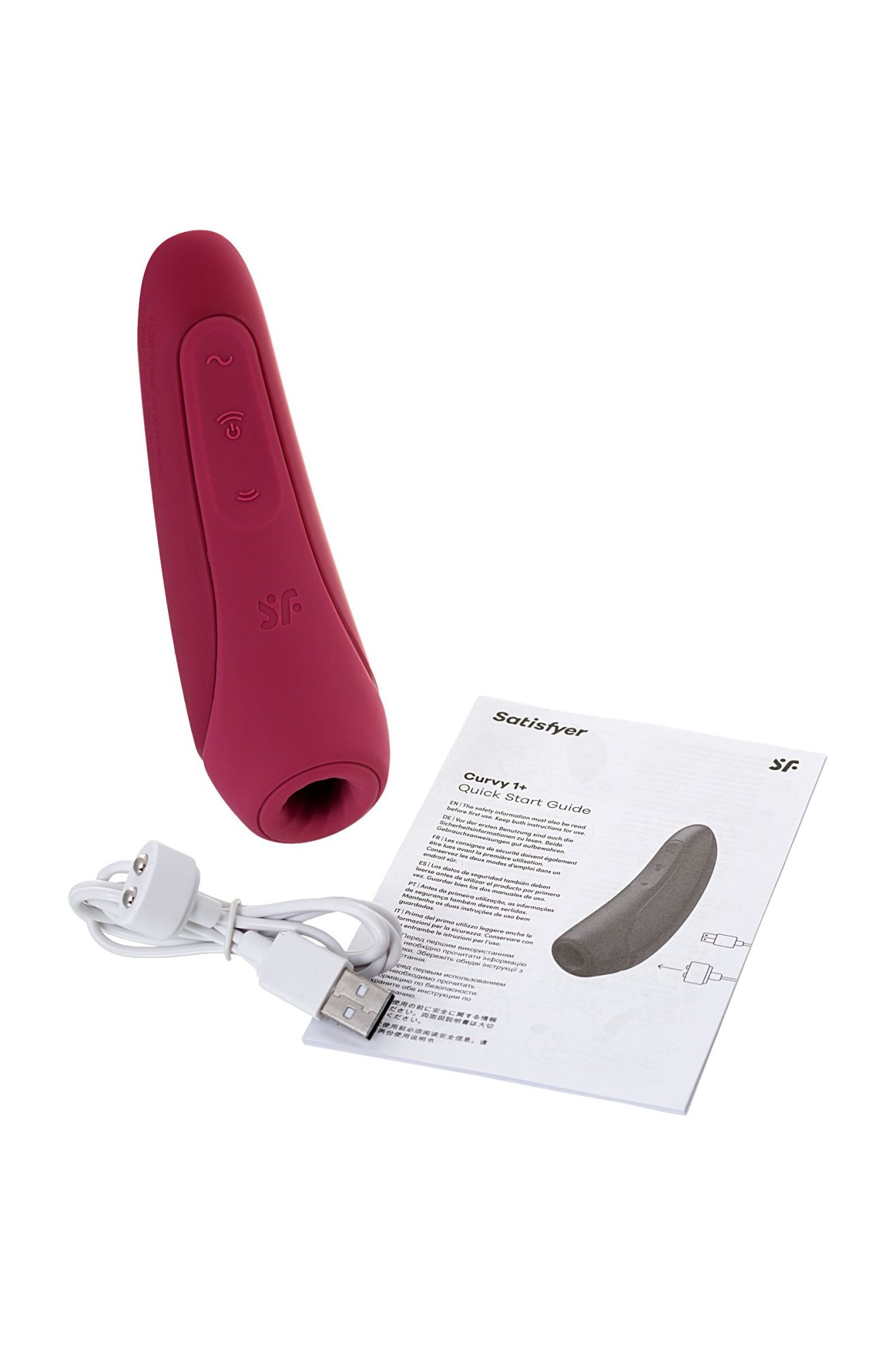 вакуум-волновой бесконтактный стимулятор клитора satisfyer curvy 1+, силикон, красный, 13,41 см. в России