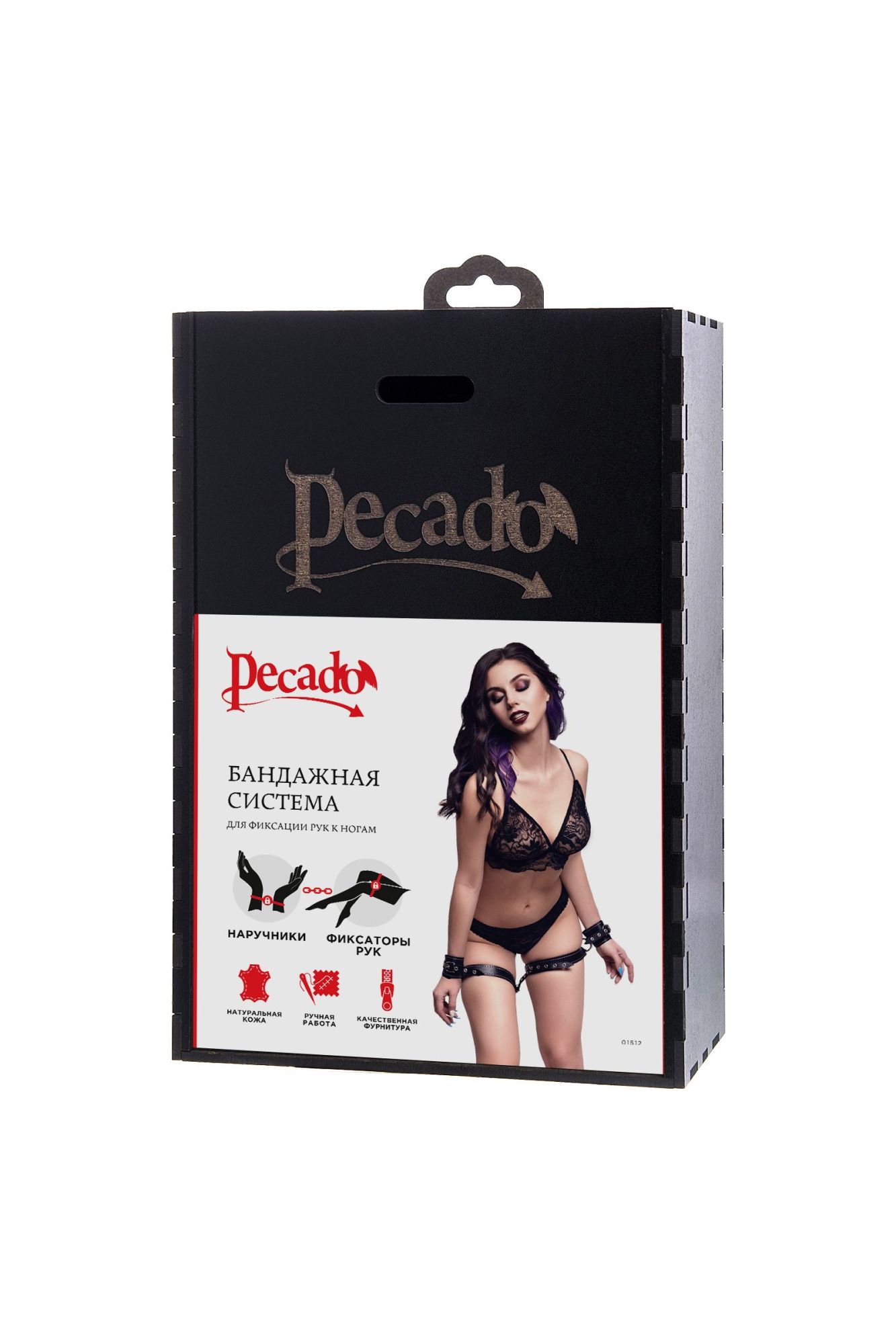 бондажная система pecado bdsm, для фиксации рук к ногам, натуральная кожа, черная в России