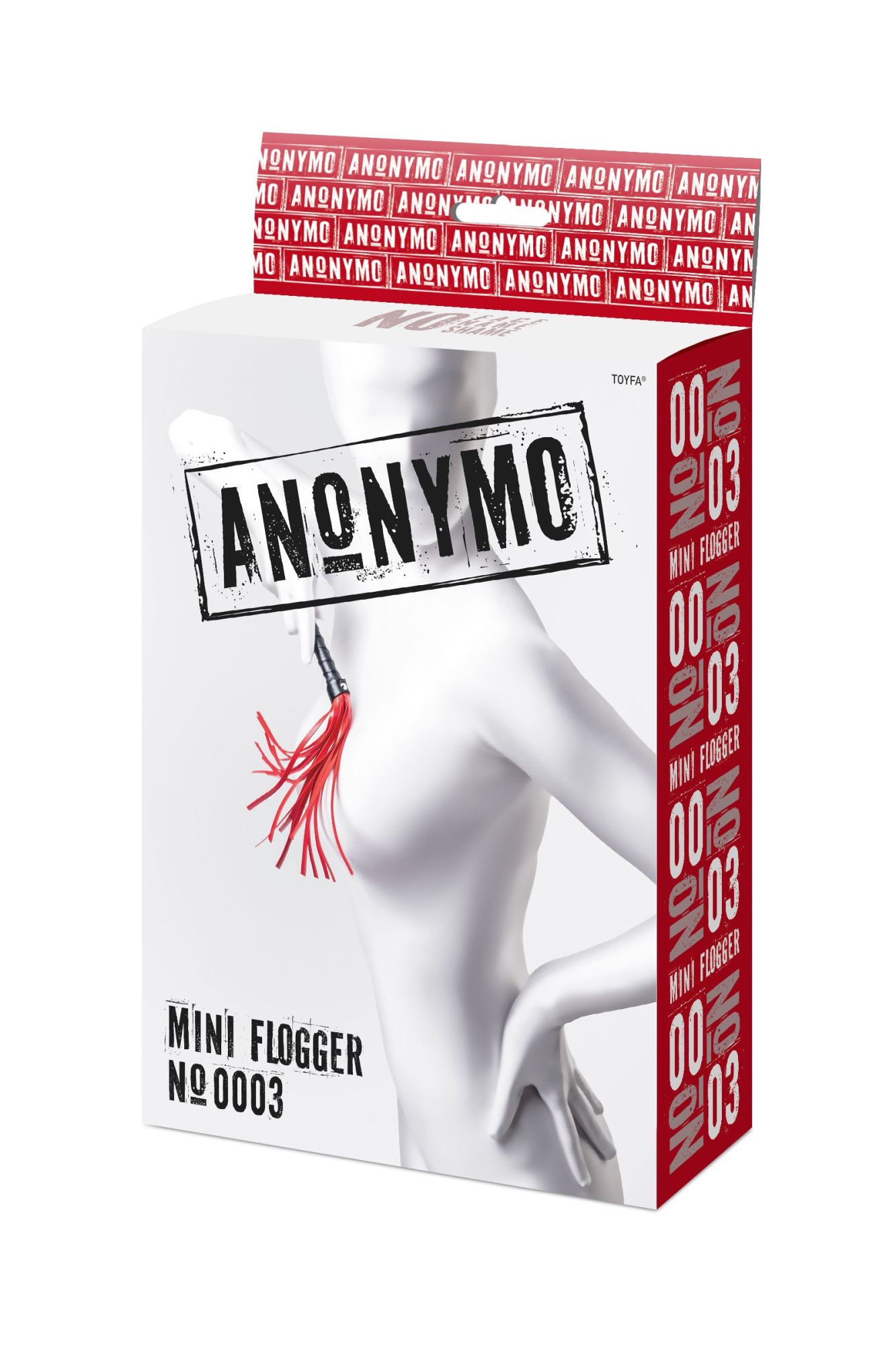 флоггер anonymo #0003, pu кожа, красно-черный, 28 см в России