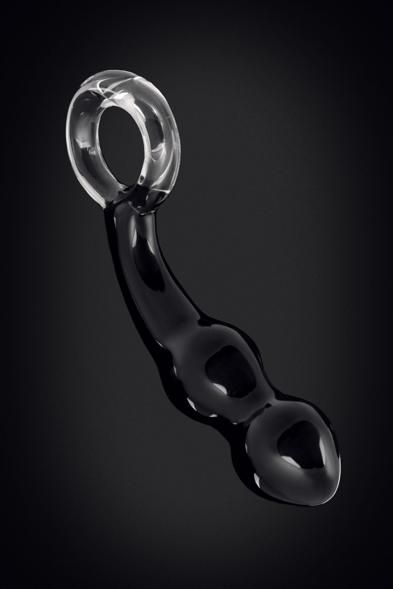 стимулятор простаты sexus glass, стекло, черный, 17 см в России