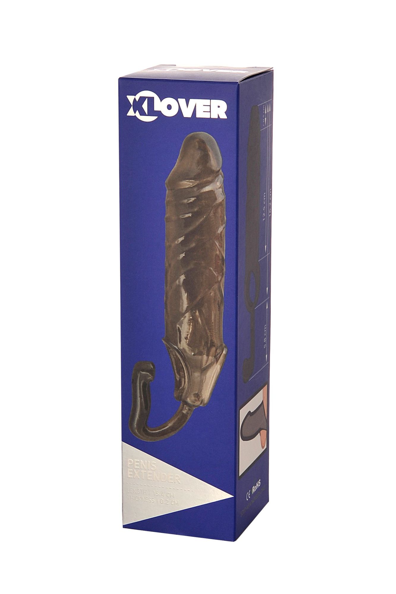 насадка toyfa xlover, для увеличения размера с дополнительной стимуляцией, tpe, чёрная, 15 см в России