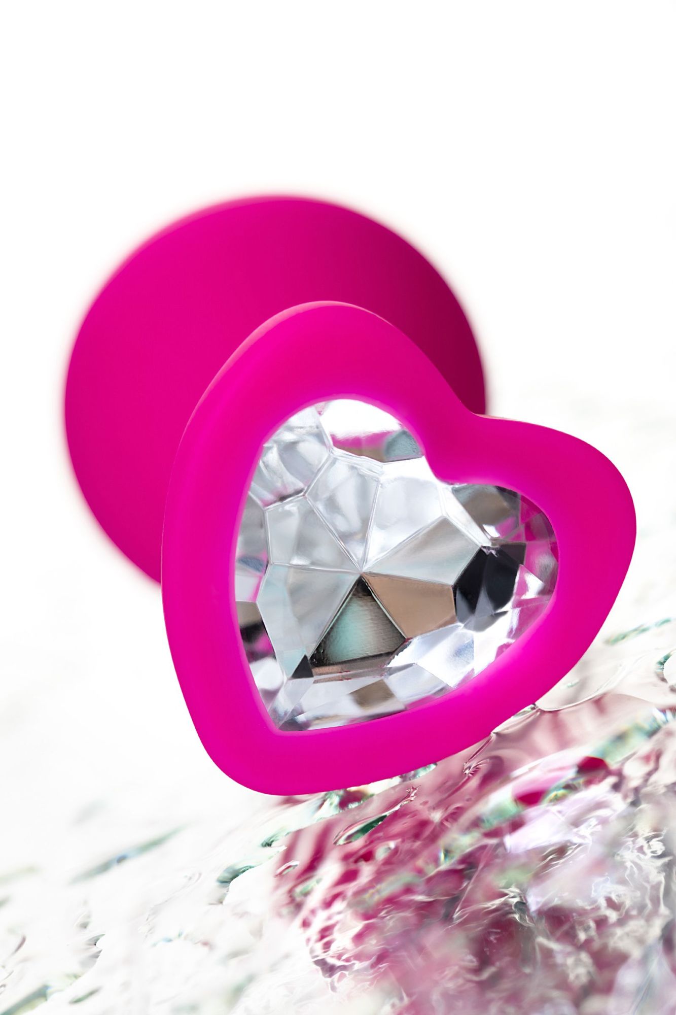 анальная втулка todo by toyfa diamond heart, силикон, розовая, 8 см, ø 3 см в России