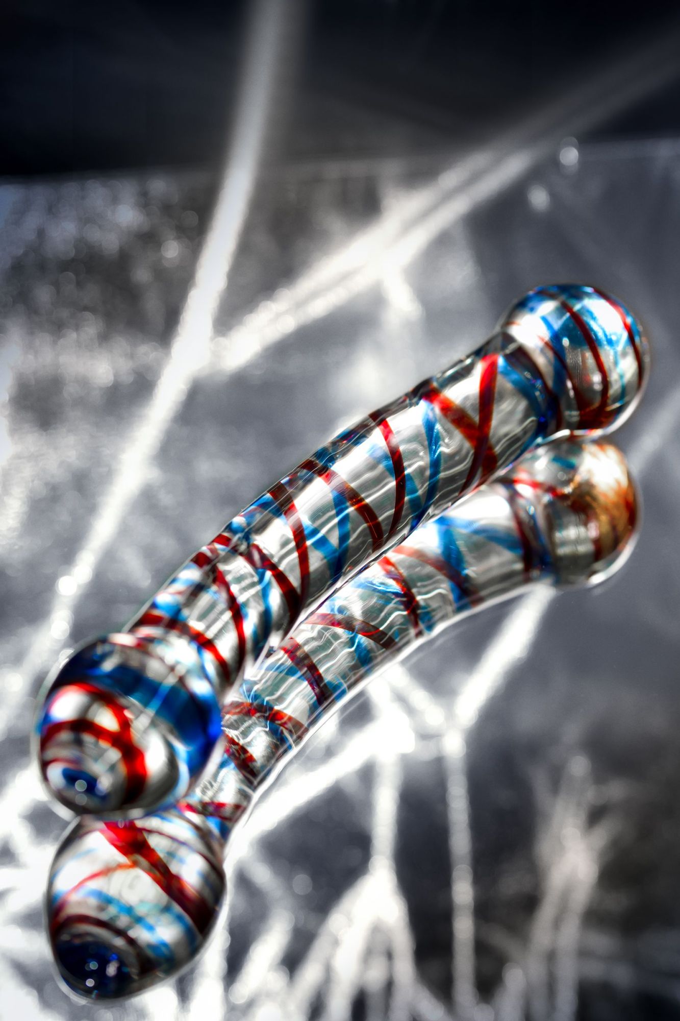 фаллоимитатор с двумя головками sexus glass, стекло, прозрачный, 21 см в России