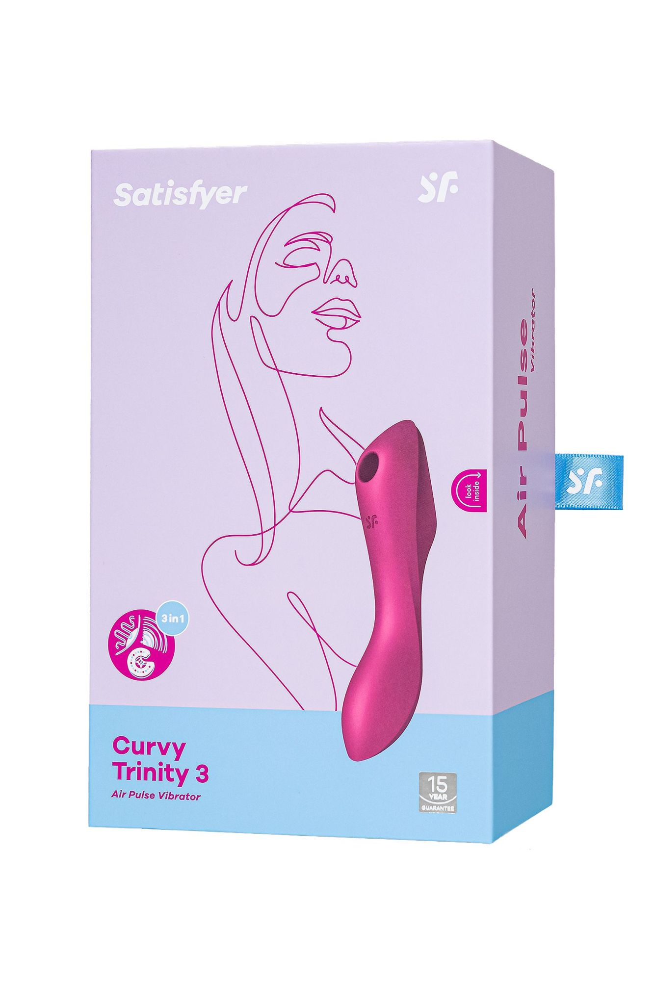 вакуум-волновой бесконтактный стимулятор клитора satisfyer curvy trinity 3, силикон, красный, 5,35см в России