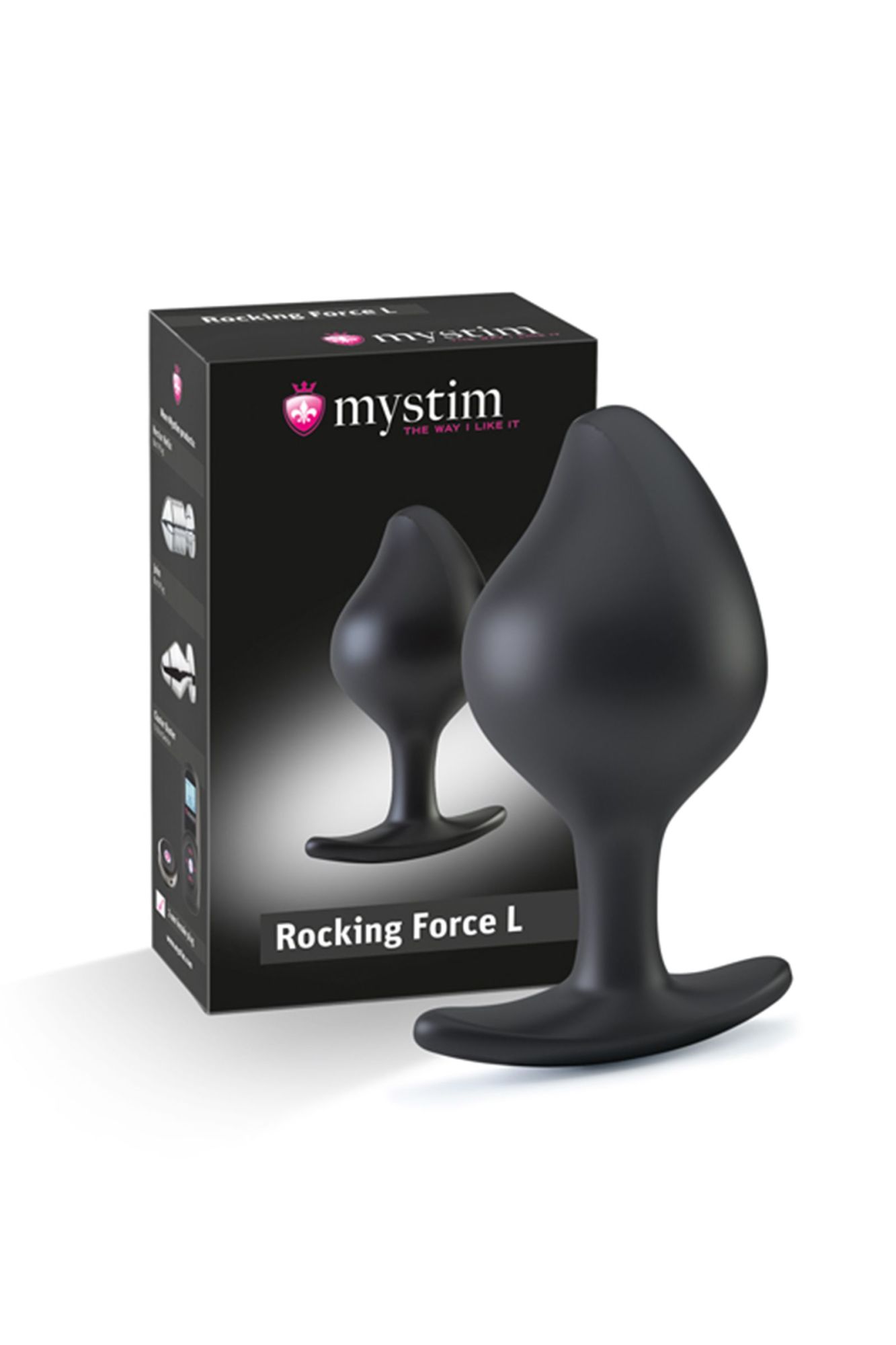 анальная пробка mystimrocking force l, электростимуляция, силикон, черная, ø 4,7 см в России