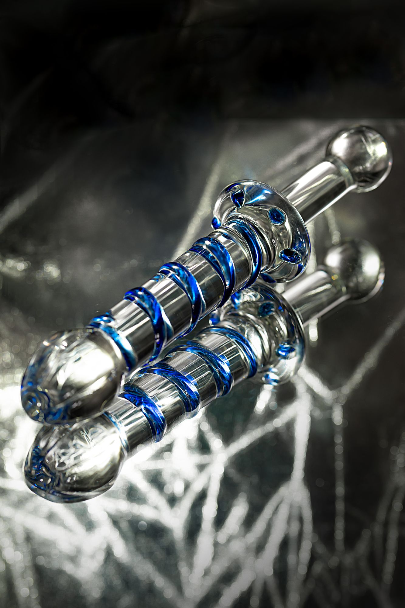двусторонний фаллоимитатор sexus glass, стекло, прозрачный, 22,5 см в России