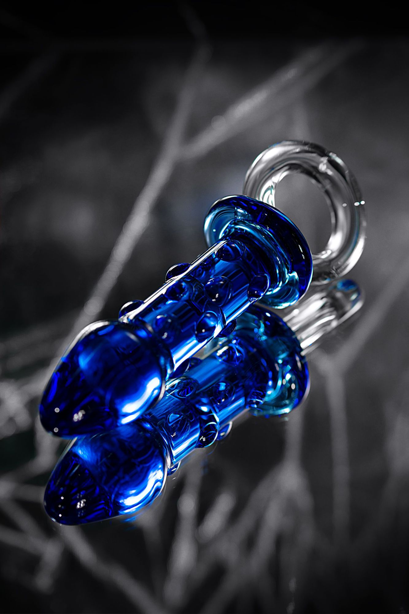 анальная втулка sexus glass, стекло, синяя, 16 см, ø 3,5 см в России