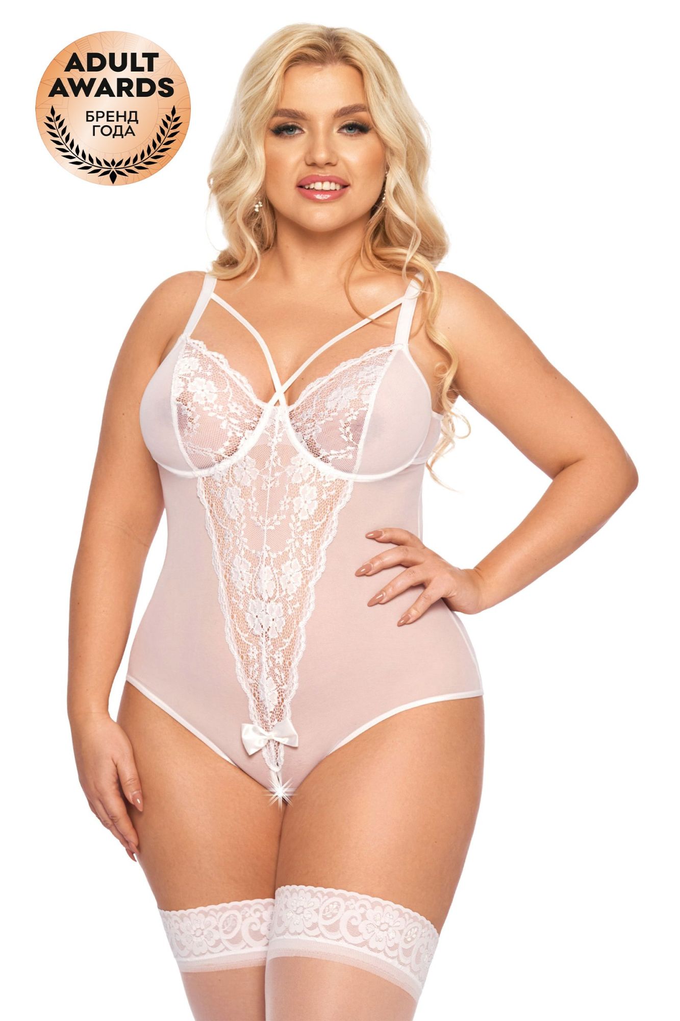 Эротическое боди softline collection amanda, белый, xxl в России