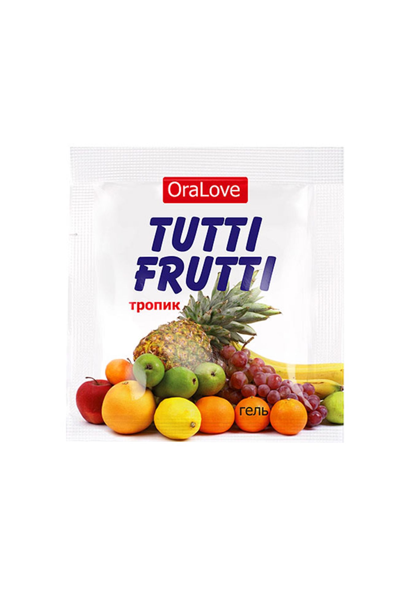 съедобная гель-смазка tutti-frutti для орального секса со вкусом экзотических фруктов ,4гр по 20 шт в России