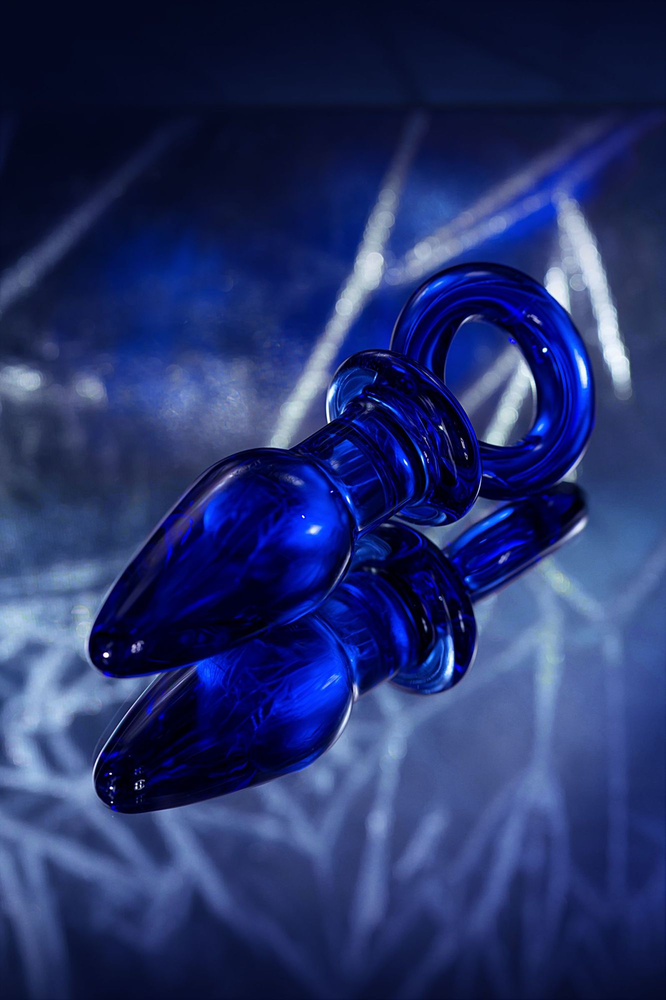 анальная втулка sexus glass, стекло, синяя, 14 см, ø 3,5 см в России