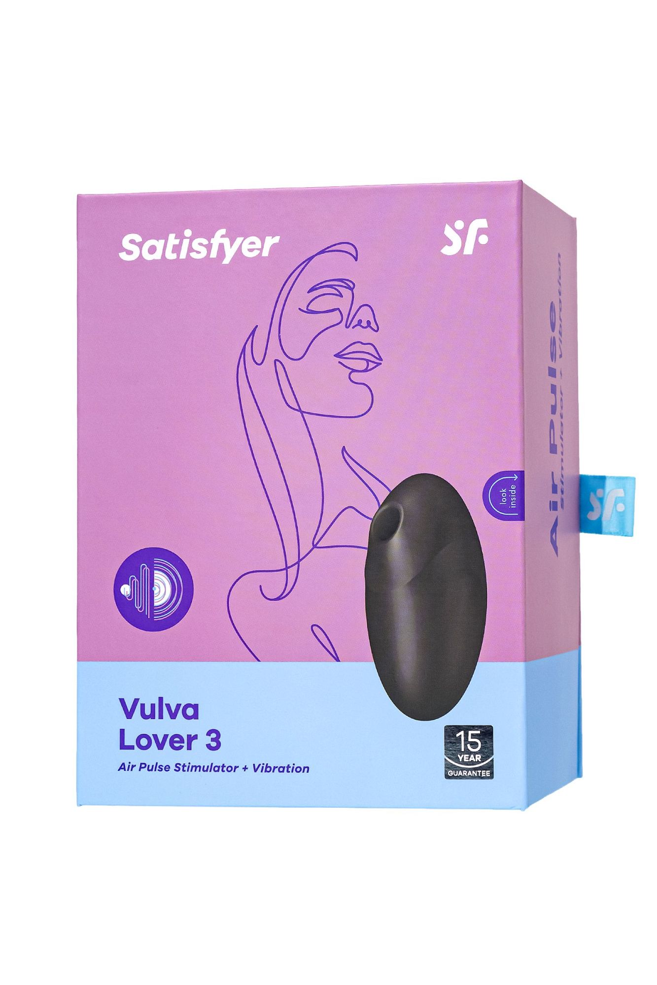 вакуум-волновой бесконтактный стимулятор клитора satisfyer vulva lover 3, силикон, чёрный, 11 см в России