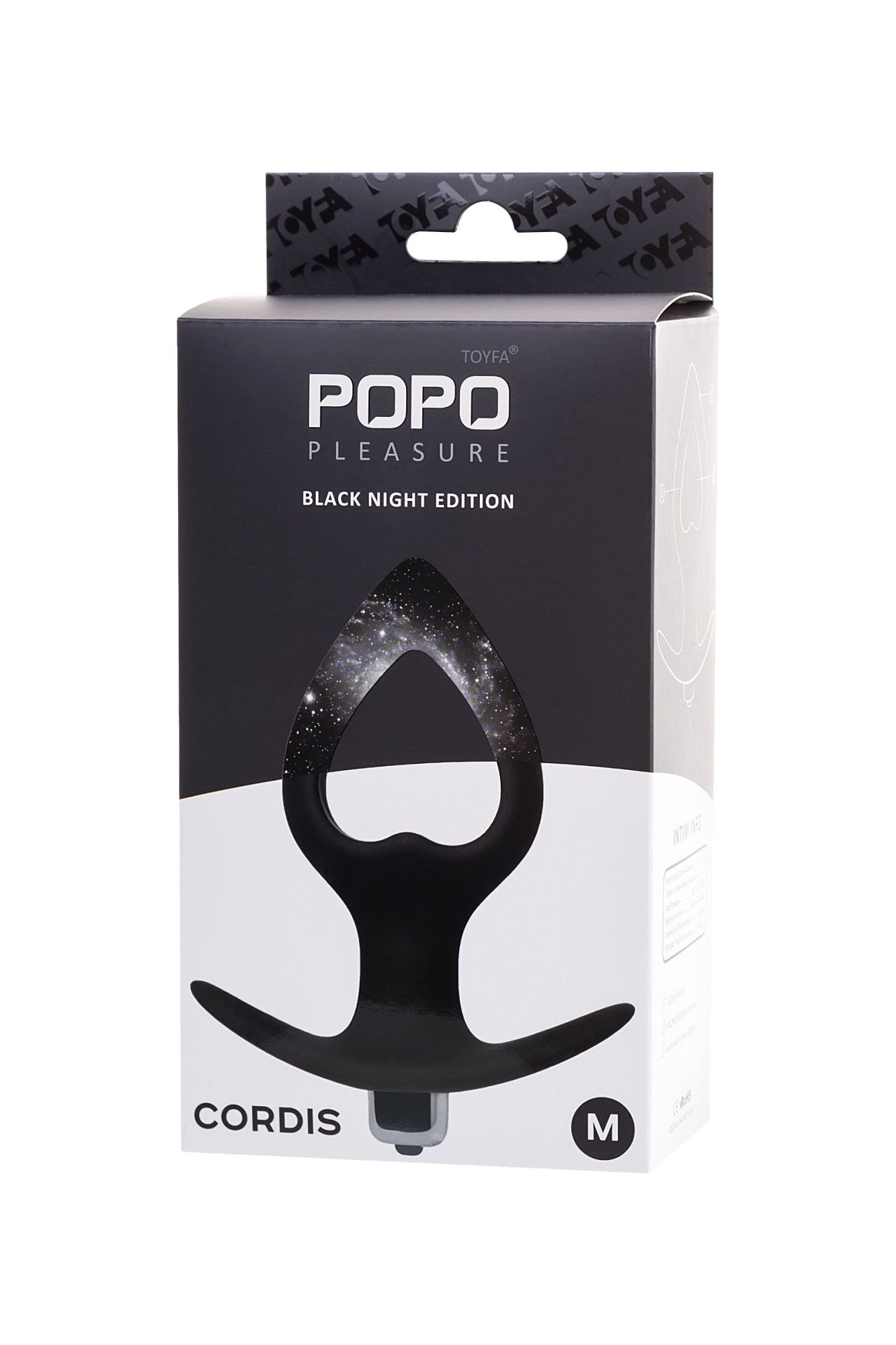 анальная вибровтулка-расширитель popo pleasure by toyfa cordis m, силикон, черная, 14 см, ø 5,5 в России