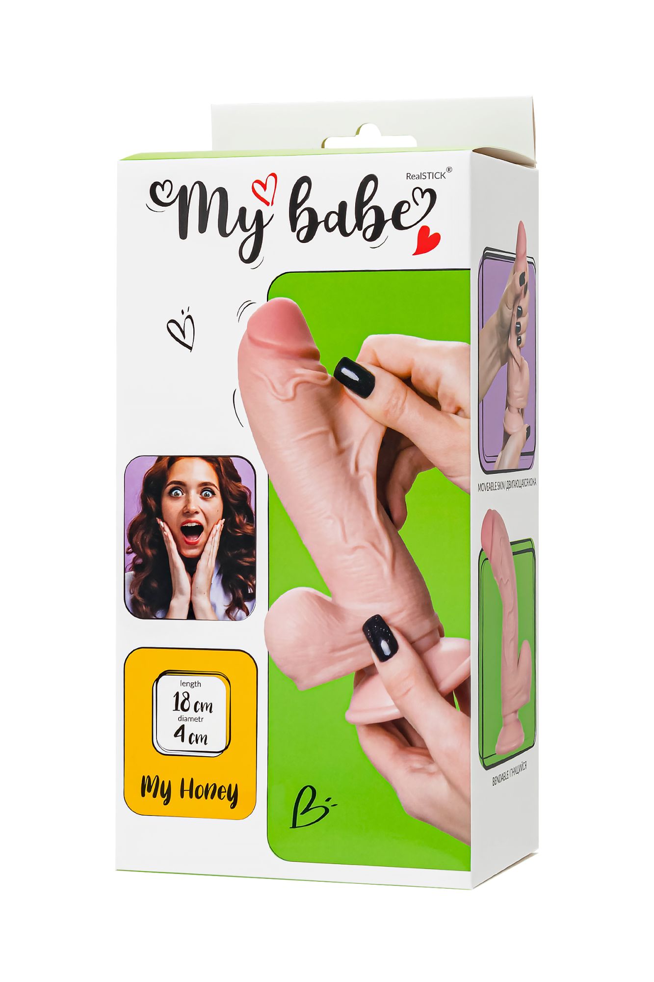 реалистичный фаллоимитатор my babe my honey, tpe, 18 см в России