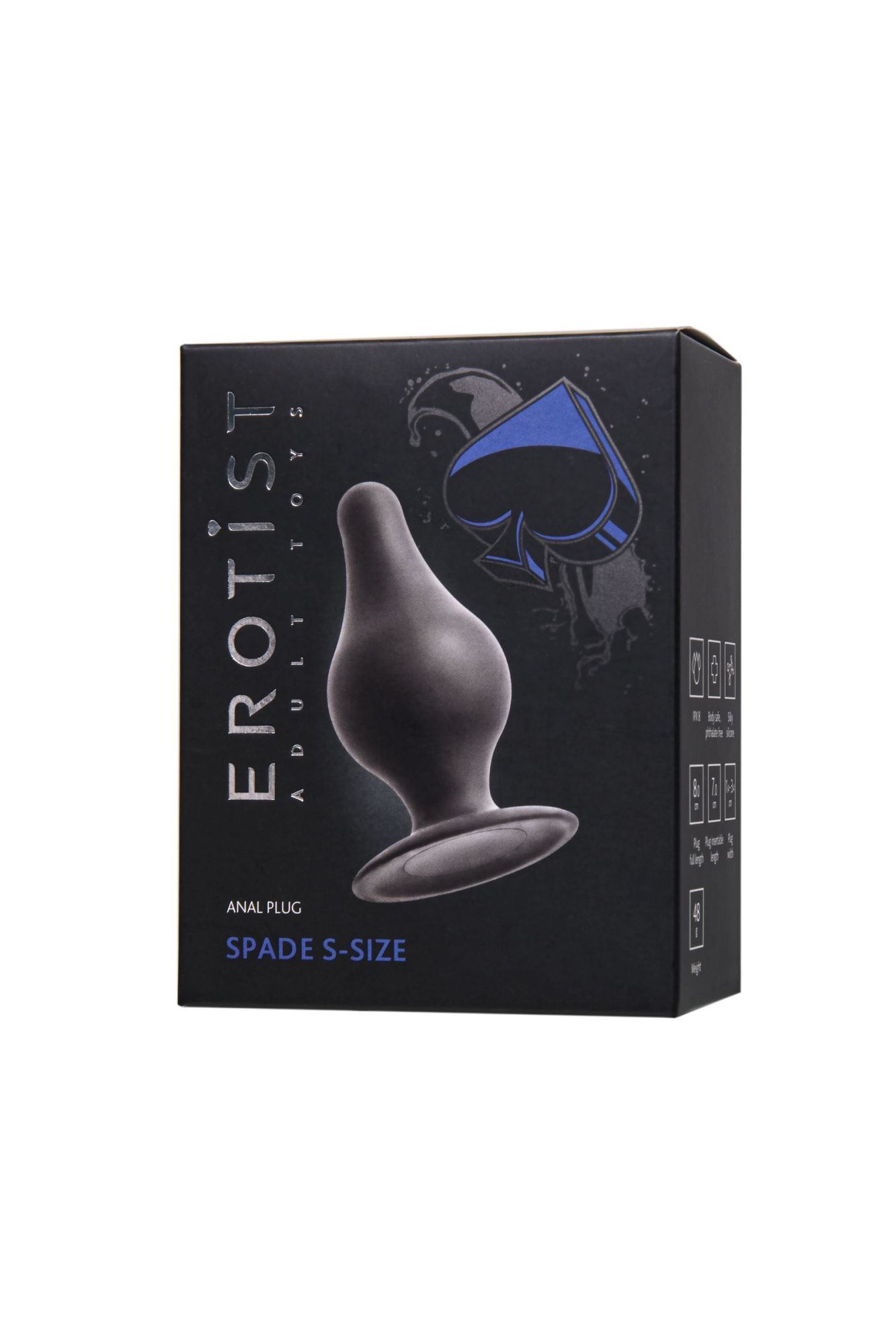 анальная втулка erotist spade s, сайлекспан, чёрный, 8 см в России
