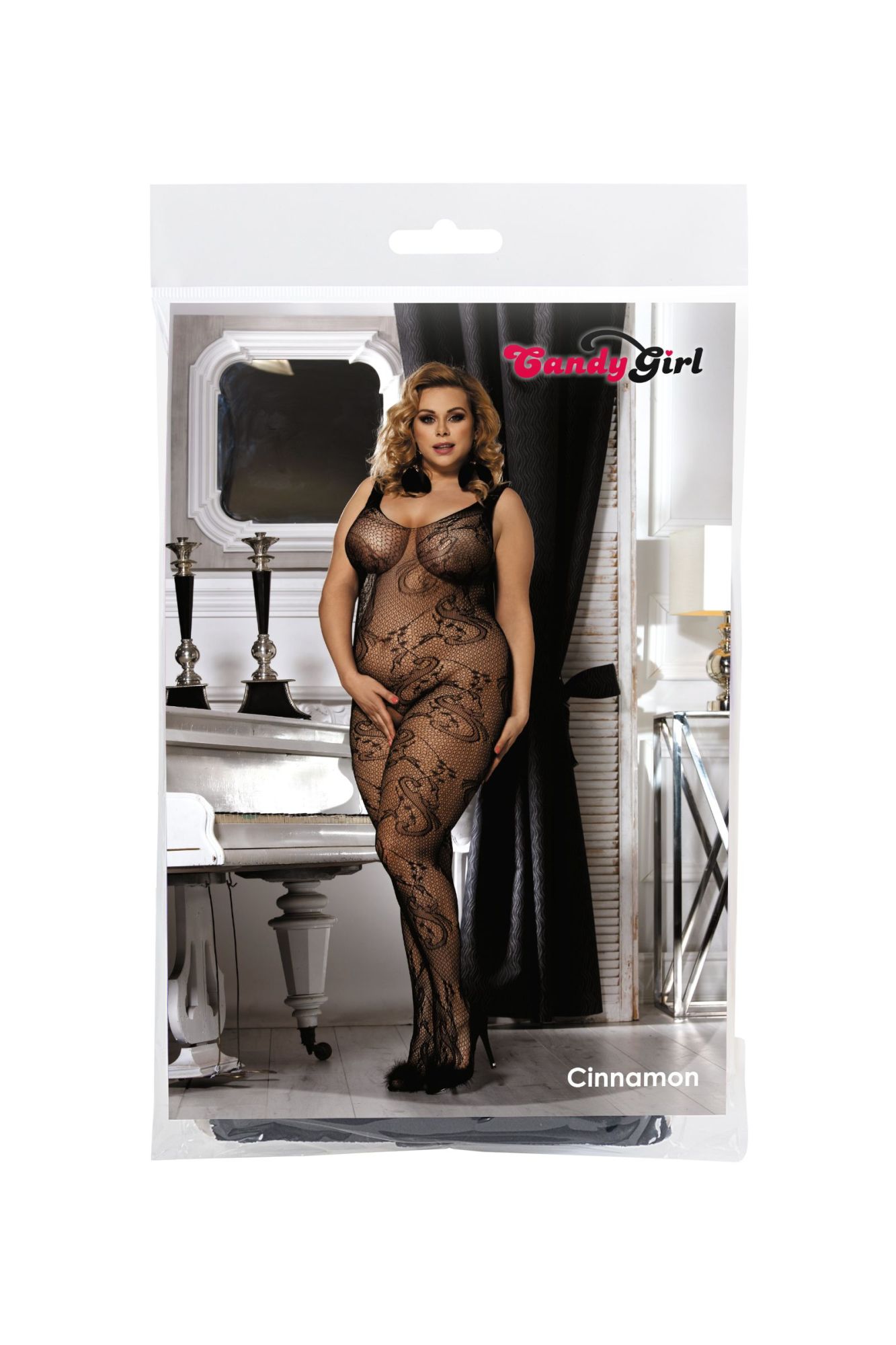 Эротическое костюм-сетка candy girl cinnamon черный, 2xl в России
