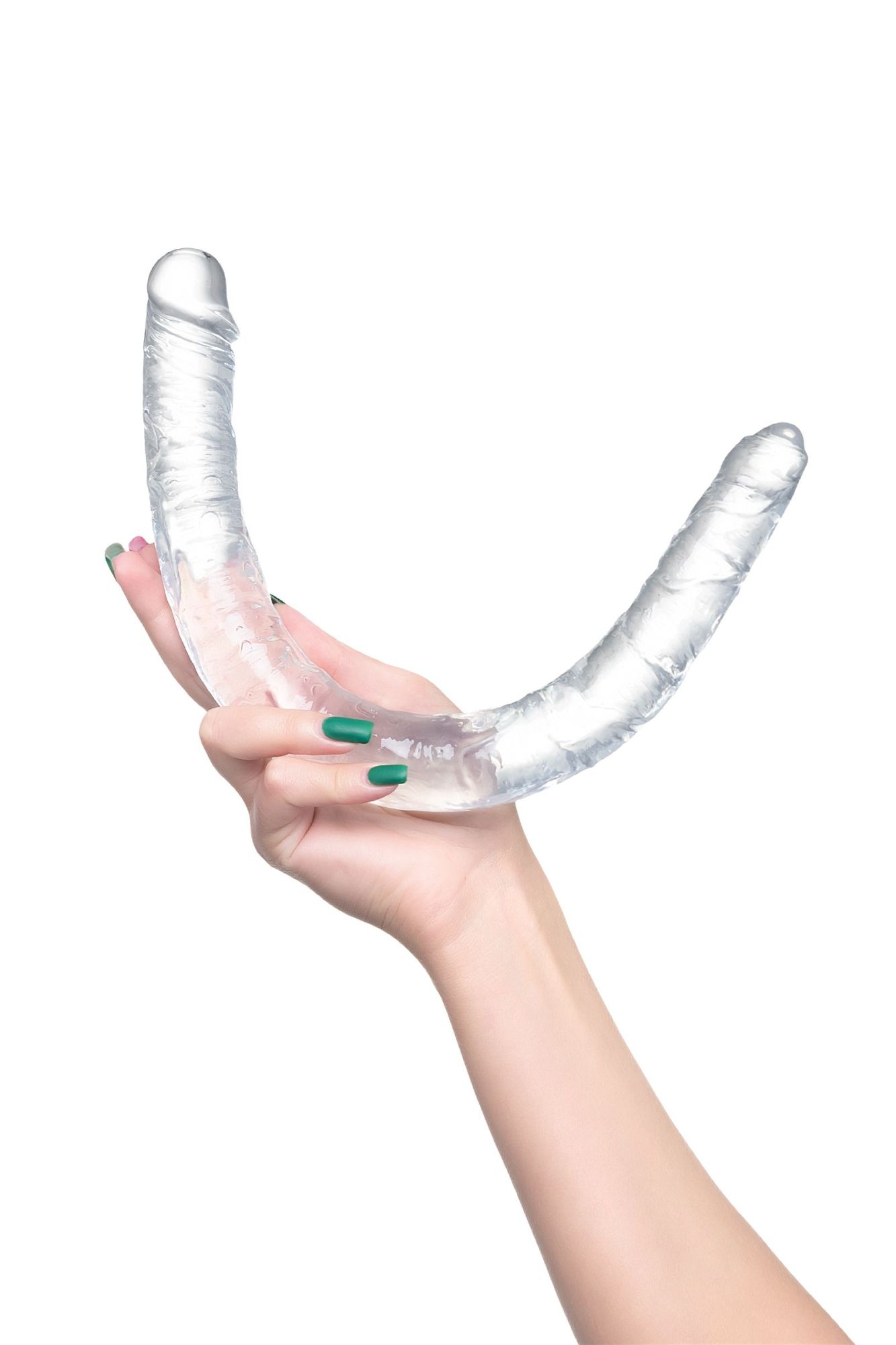 фаллоимитатор двусторонний toyfa double dildo, tpr, прозрачный, 40 см в России