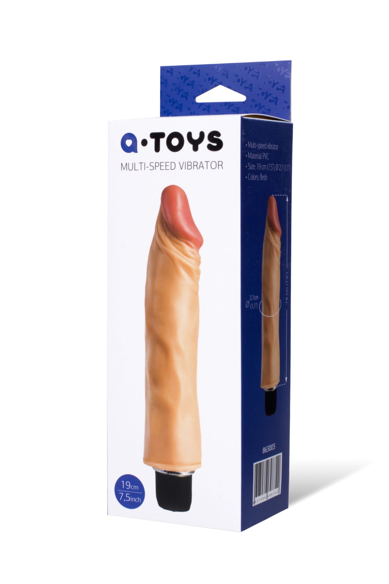 реалистичный вибратор toyfa  a-toys, pvc, телесный, 21 см в России